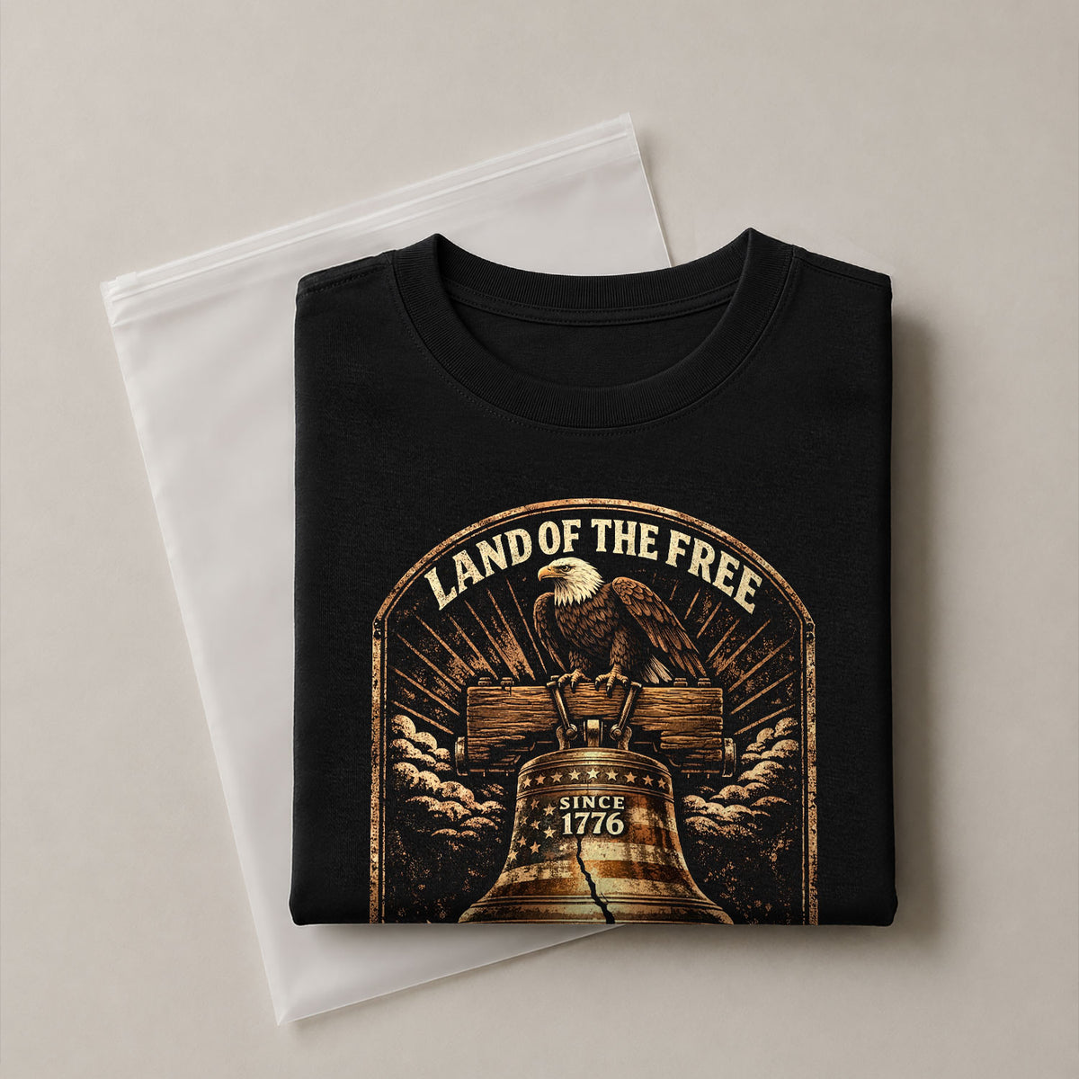America 250th Anniversary T-Shirt 1776-2026 – Land of the Free Liberty Bell & Eagle Tee - Rust Field Wear