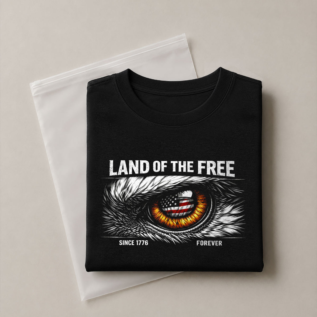 250 Years of Freedom 1776-2026 Patriotic T-Shirt – Eagle Eye & American Flag USA Mens Shirt - Rust Field Wear