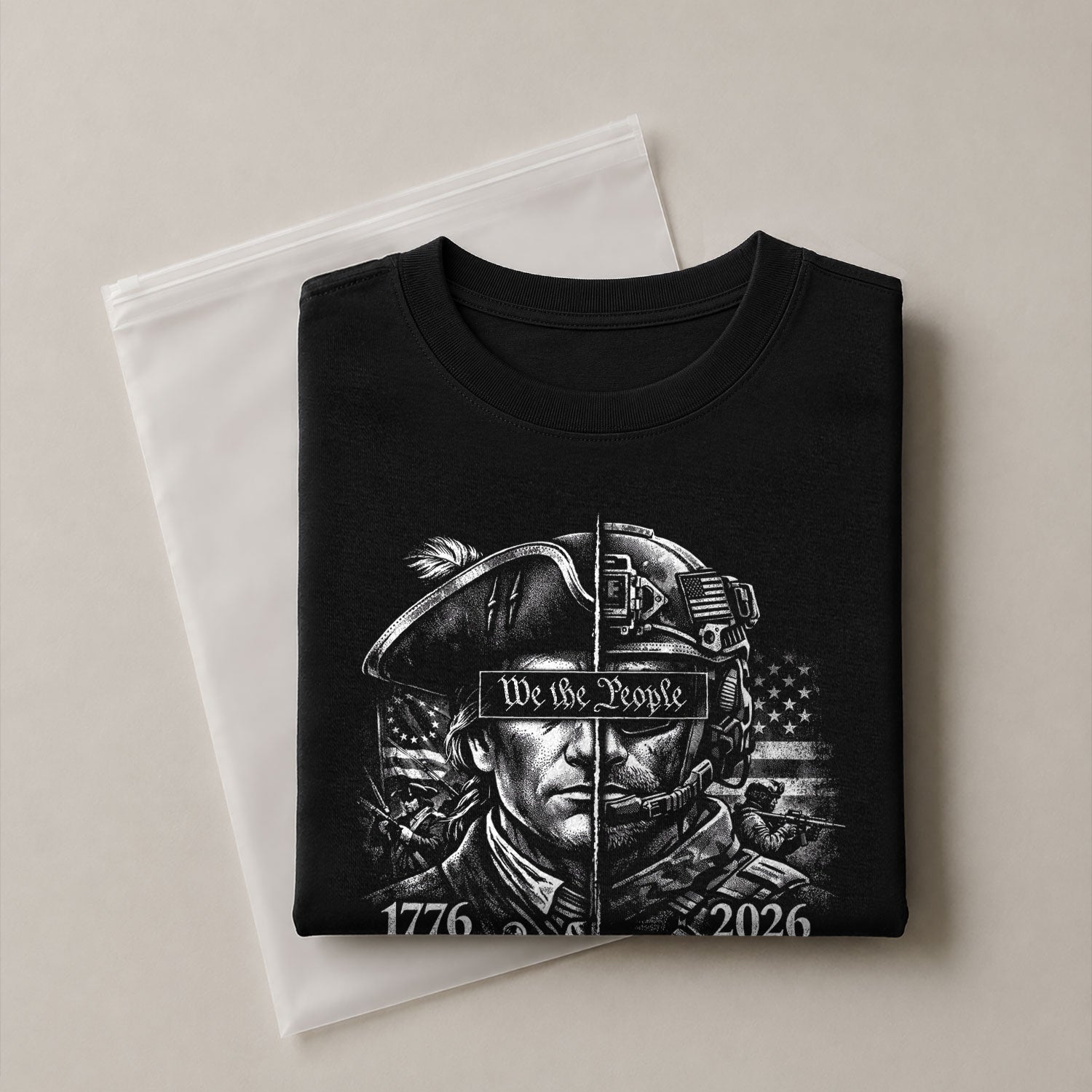 USA 250th Anniversary 1776-2026 T-Shirt – Revolutionary & Modern Soldier We The People Men's Shirt - Rust Field Wear