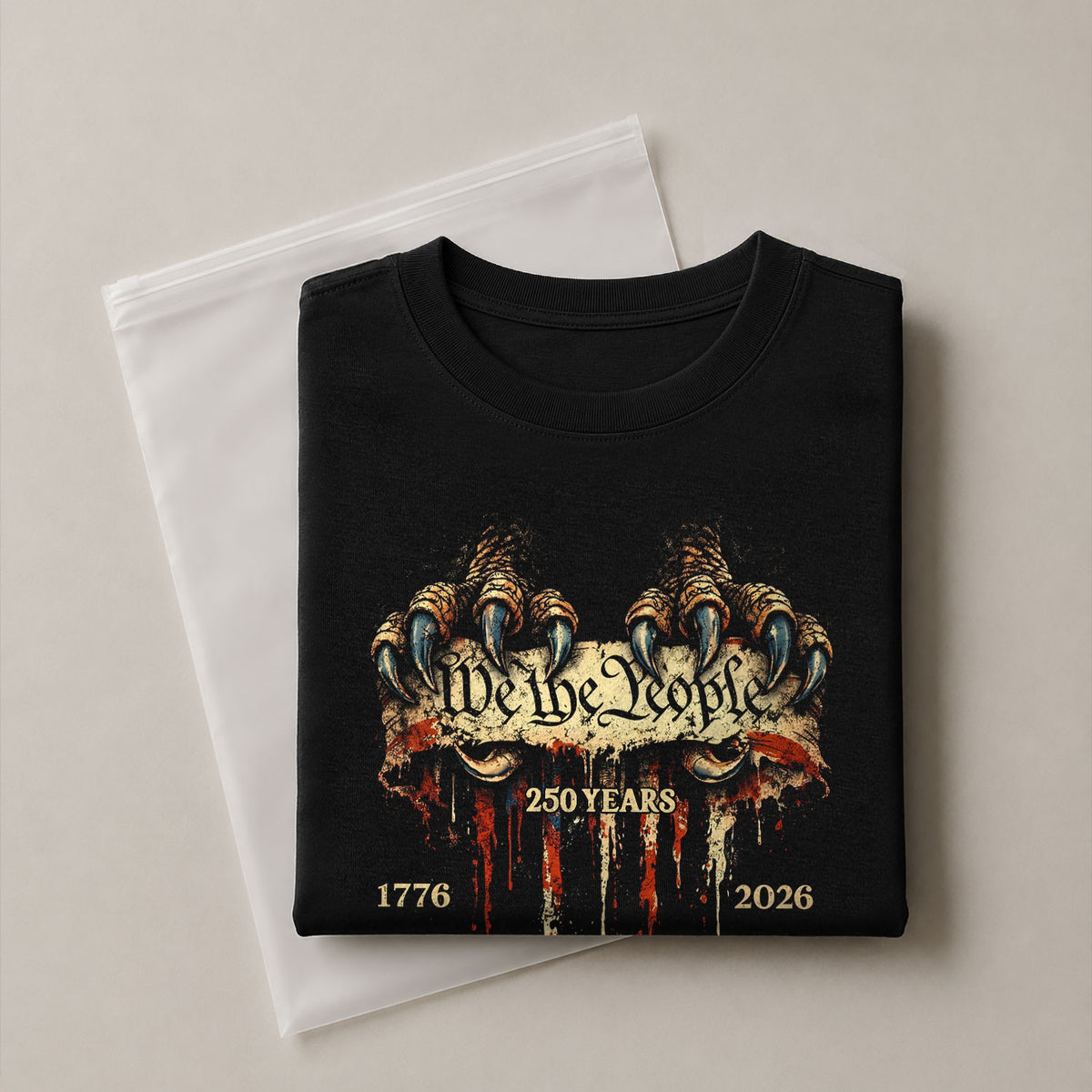 USA 250th Anniversary 1776-2026 T-Shirt – Patriotic Eagle Talons We The People America Tee - Rust Field Wear
