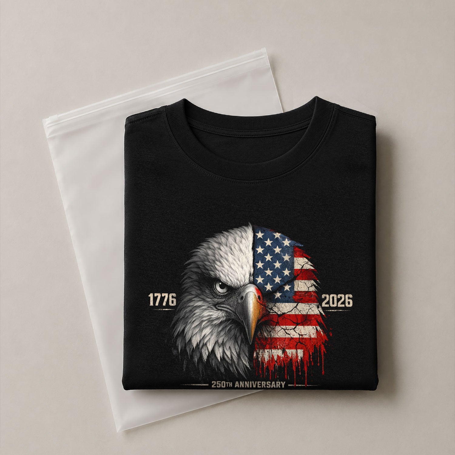 United States 250th Anniversary 1776-2026 T-Shirt – USA Flag & Eagle Distressed 250 Years Patriotic Tee - Rust Field Wear