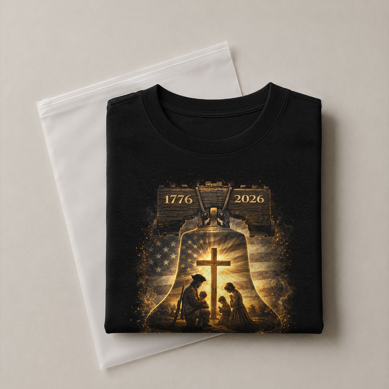 America 250th Anniversary Hoodie 1776-2026 – Family Prayer & Holy Cross Christian Hoodie - Rust Field Wear