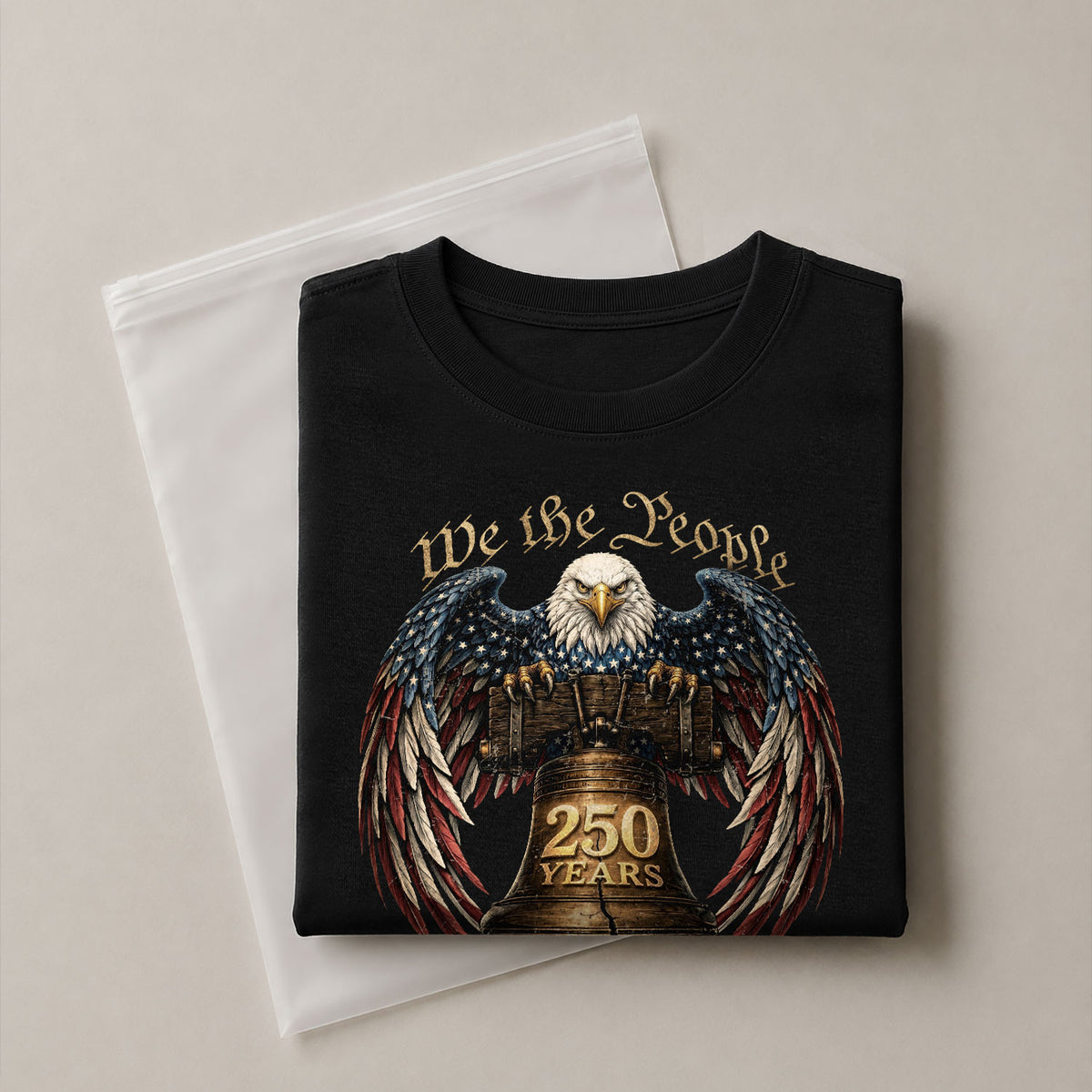 We the People 250 Years 1776-2026 T-Shirt - Patriotic Liberty Bell Eagle Graphic Tee - Rust Field Wear