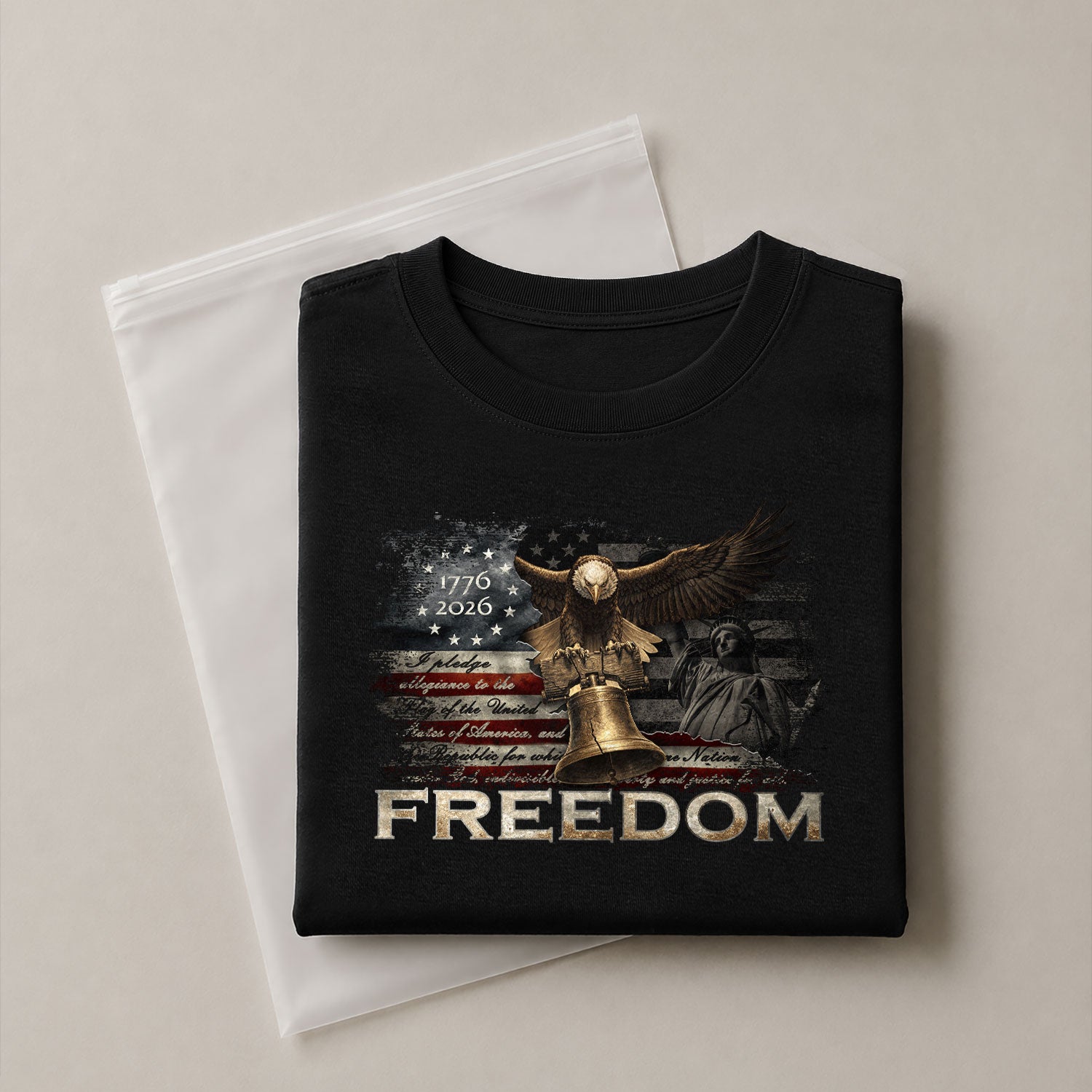Freedom Patriotic American Flag Eagle Liberty Bell Vintage Pride, Patriotic T Shirts - Freedom Shirts for Men - Rust Field Wear