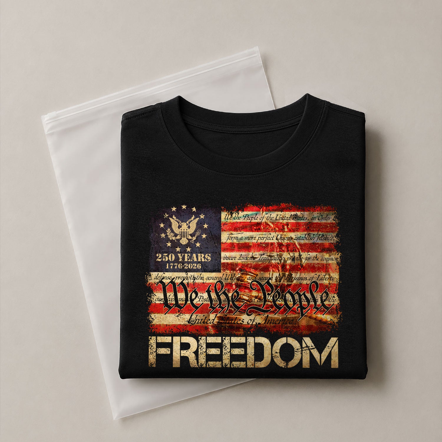 Patriotic T Shirts, Freedom We The People American Flag Constitution Patriotic Eagle - Freedom Shirts for Men - Rust Field Wear