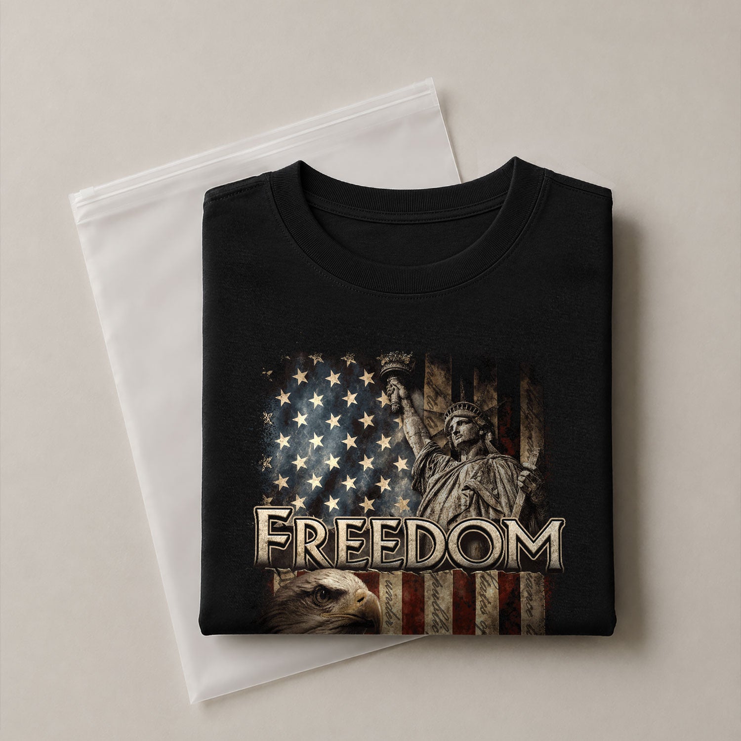 Freedom Statue of Liberty Eagle American Flag Patriotic Pride - Freedom T Shirt, Patriotic Shirts for Men - Rust Field Wear