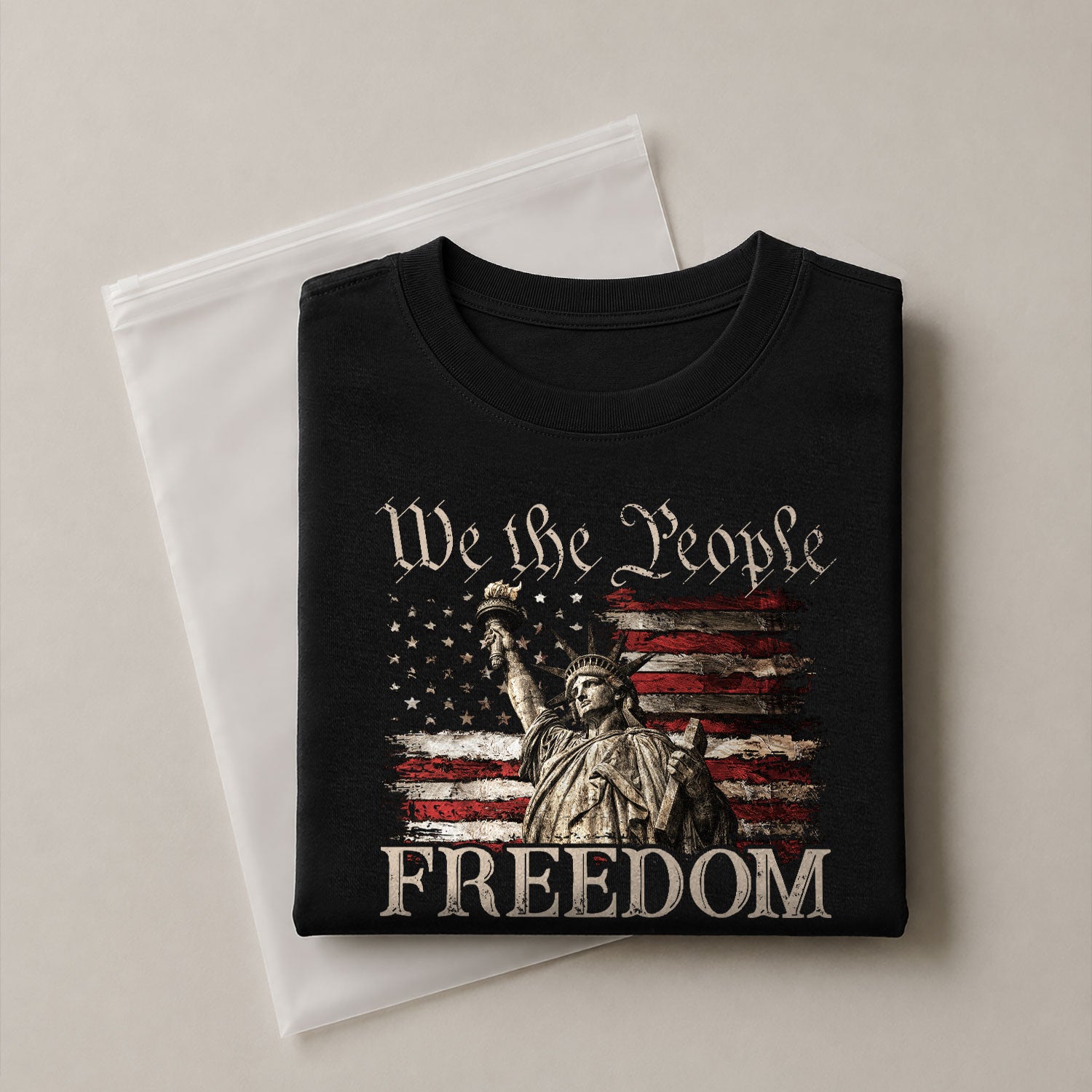 Freedom We The People Statue of Liberty American Flag Patriotic, Patriotic T Shirts - Freedom Shirts for Men - Rust Field Wear
