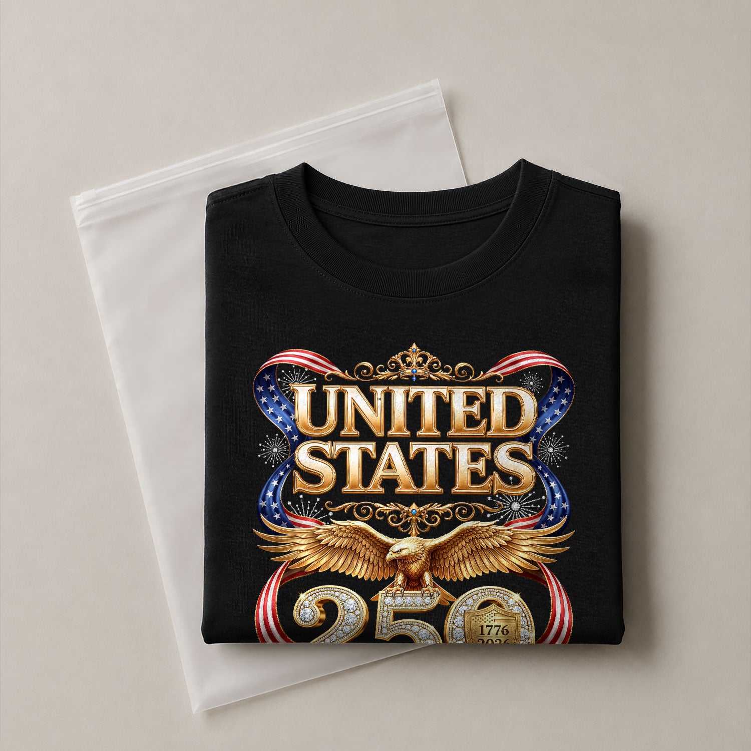 1776-2026 250th Anniversary T-Shirt - United States Golden Eagle Luxury Graphic - Rust Field Wear