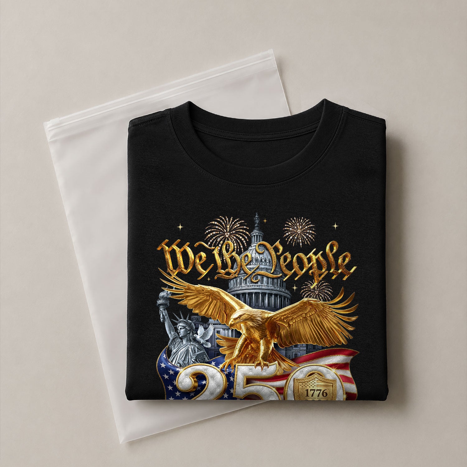 We the People 250 Years 1776-2026 T-Shirt - Capitol Liberty Eagle Patriotic Tee - Rust Field Wear