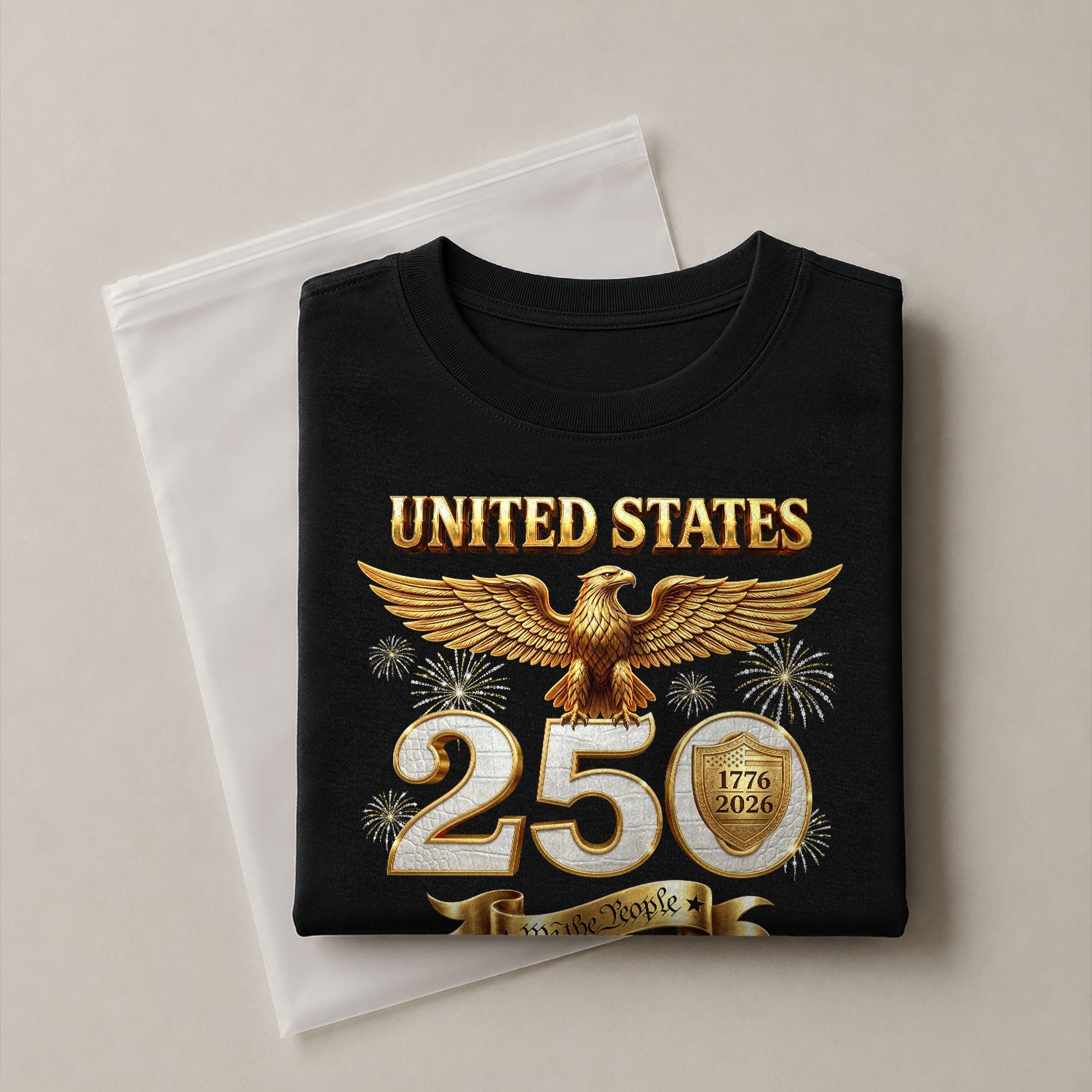 Patriotic 250 Years T-Shirt 1776-2026 - United States Golden Eagle Anniversary Shirt - Rust Field Wear