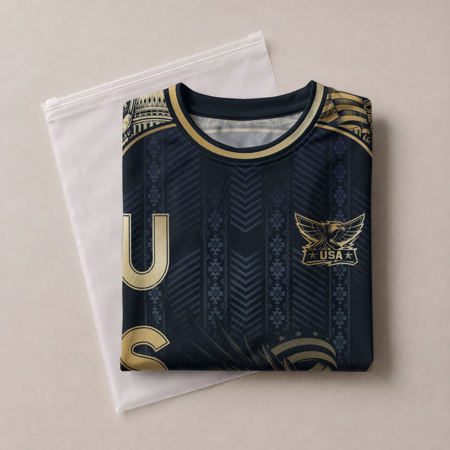 Navy USA Soccer Jersey Patriotic Eagle Statue of Liberty Football Shirt Men Women
