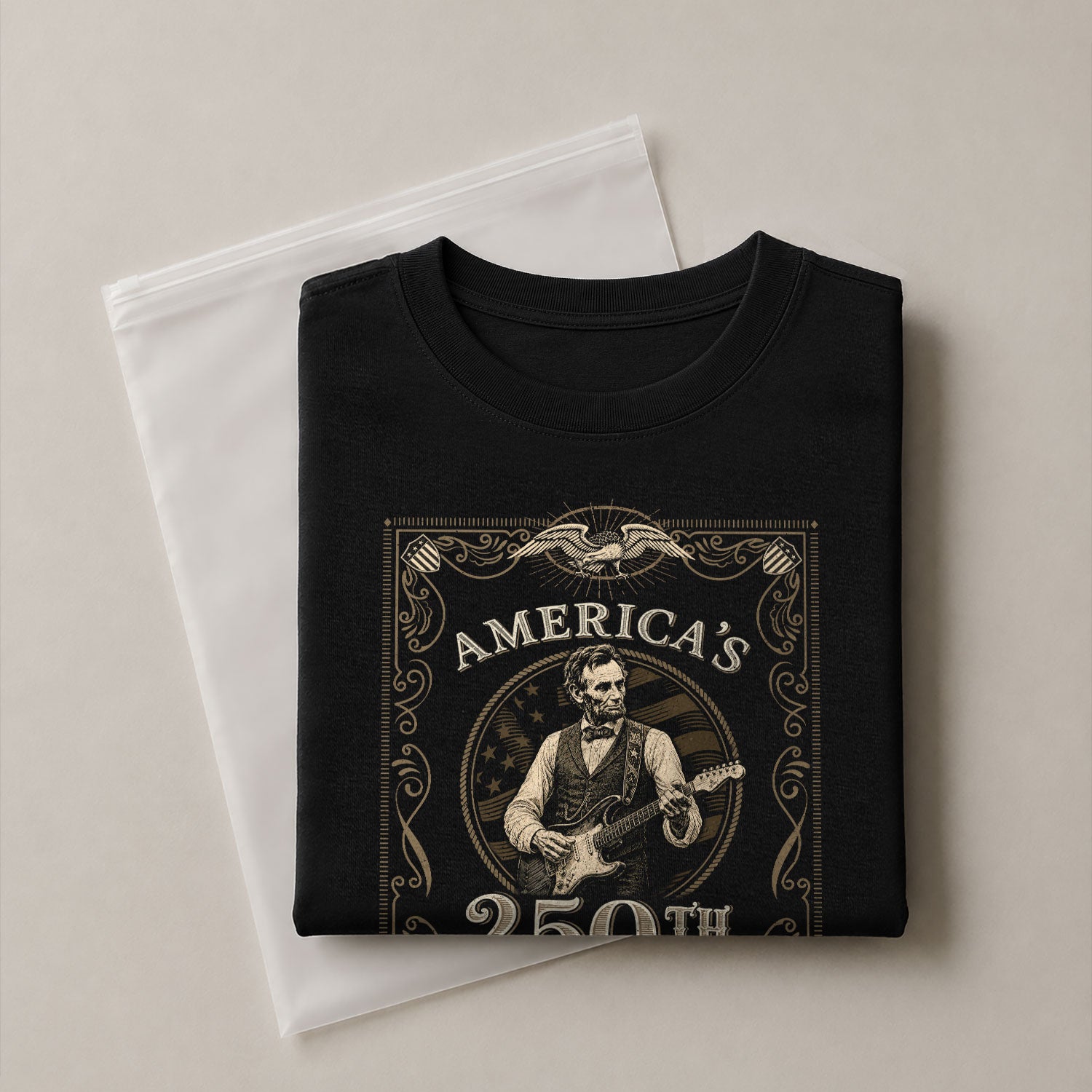 America’s 250th Anniversary Lincoln Playing Guitar Shirt 1776–2026 Vintage USA Independence - Rust Field Wear