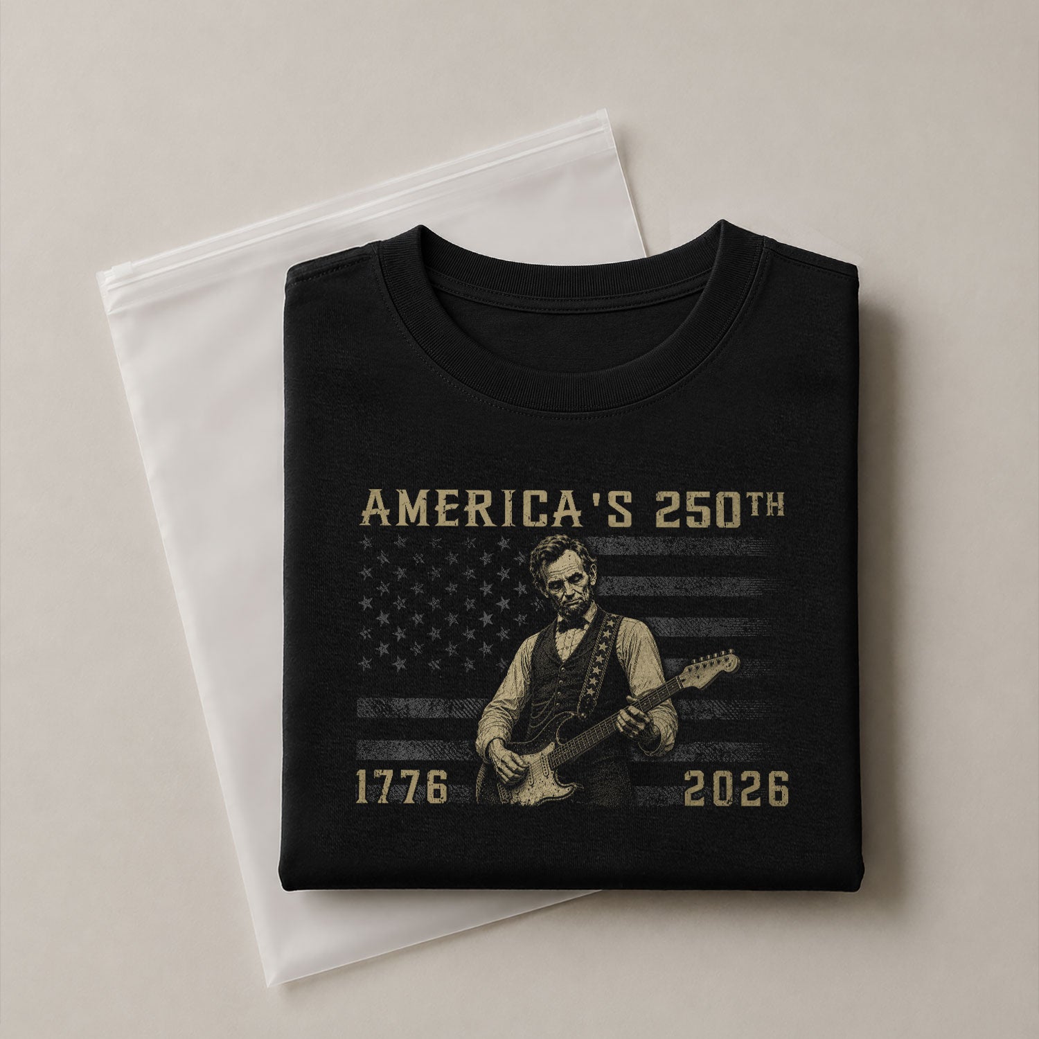 America’s 250th Anniversary Patriotic US Flag Shirt Vintage Abraham Lincoln Guitar Tee - Rust Field Wear