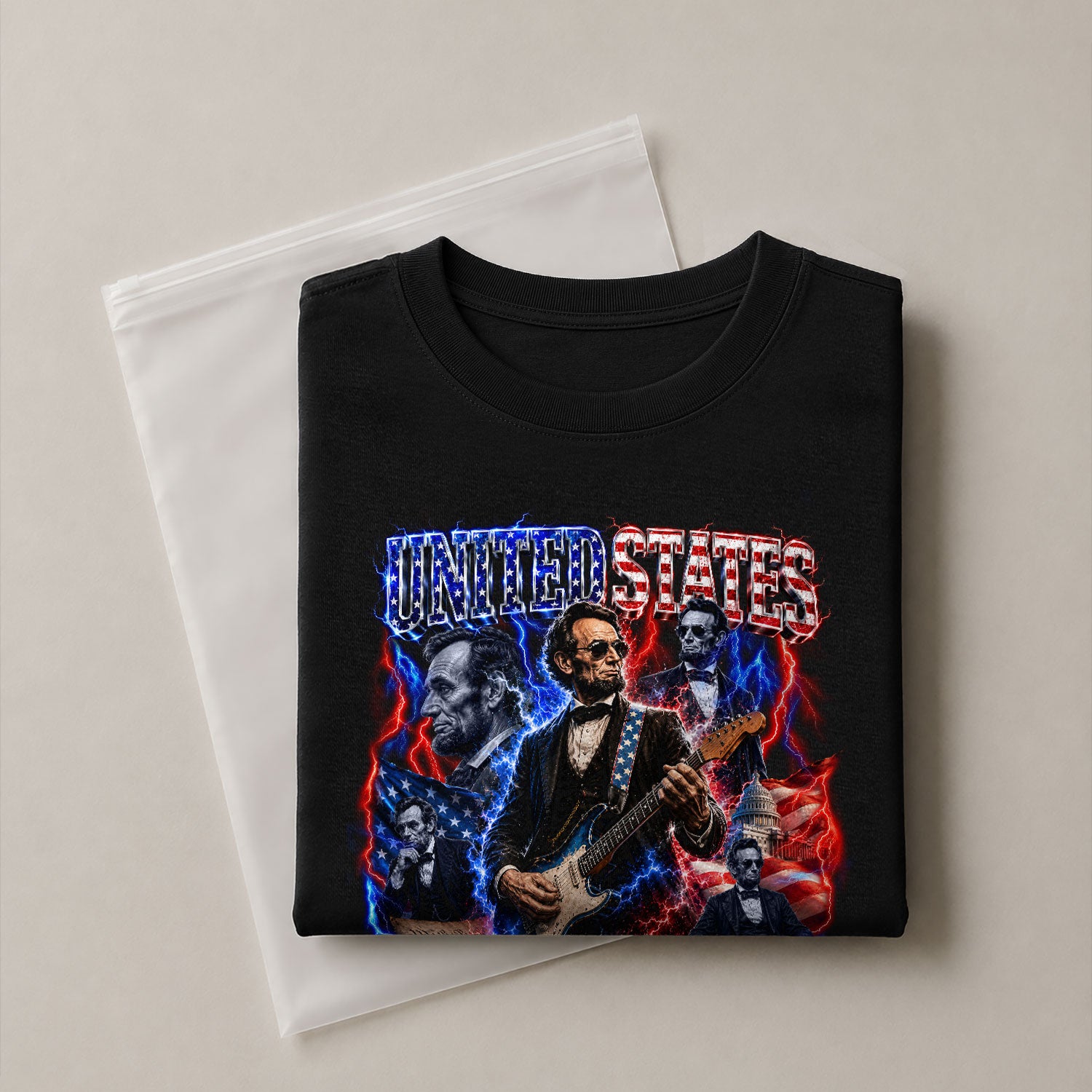 Abraham Lincoln Guitar Shirt Patriotic 1776 2026 American Pride Tee - Rust Field Wear