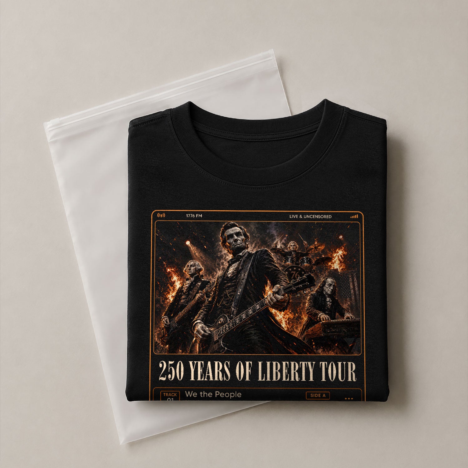 250 Years of Liberty Tour Shirt Vintage Patriotic Rock Band USA Freedom Tee - Rust Field Wear