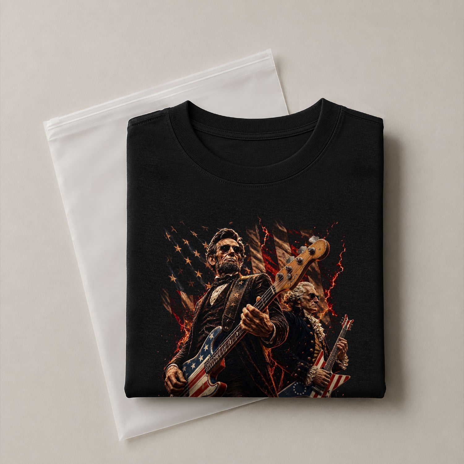 Patriotic Guitar Heroes Shirt 250 Years of Freedom Vintage American Rock Tee - Rust Field Wear