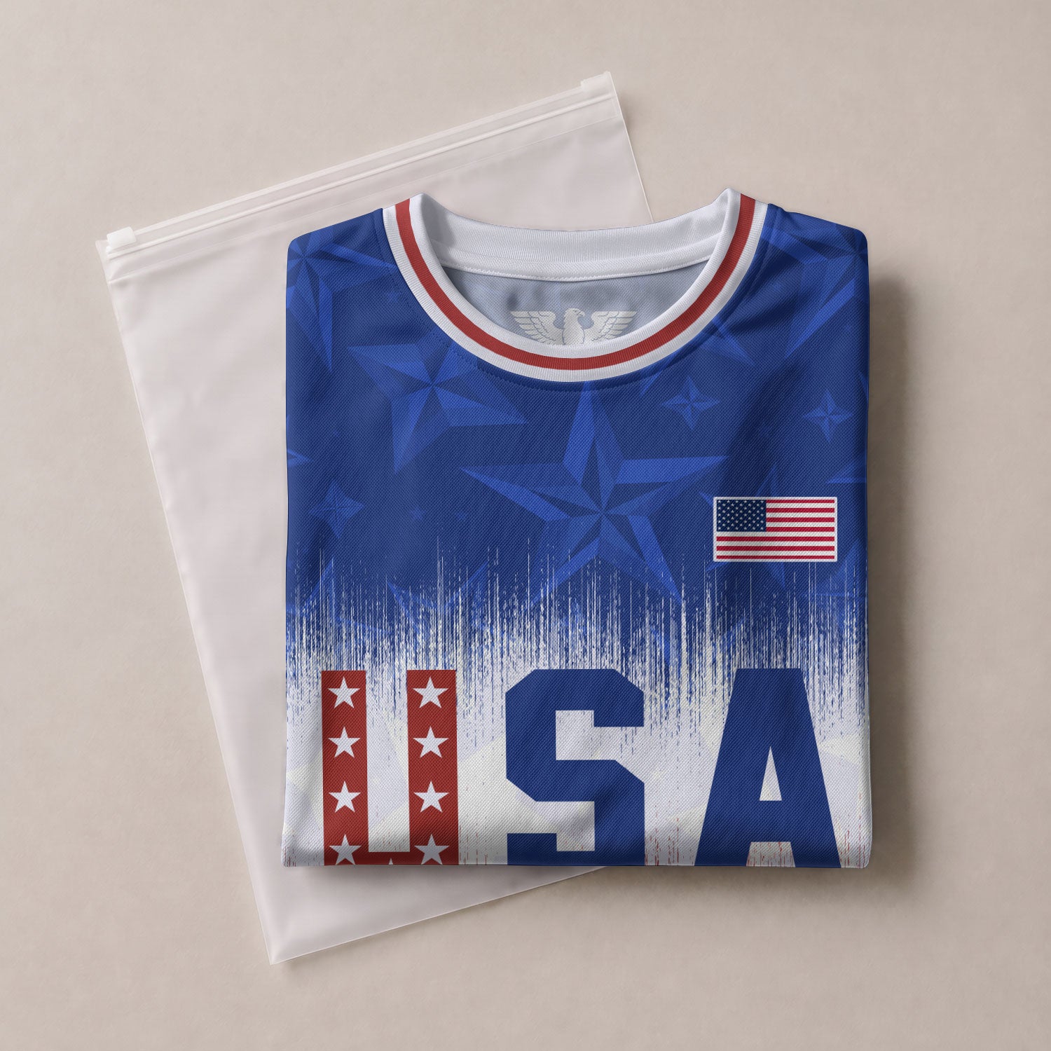 Navy Orange USA Soccer Jersey Patriotic Stars Stripes American Football Shirt Fan Apparel Tee