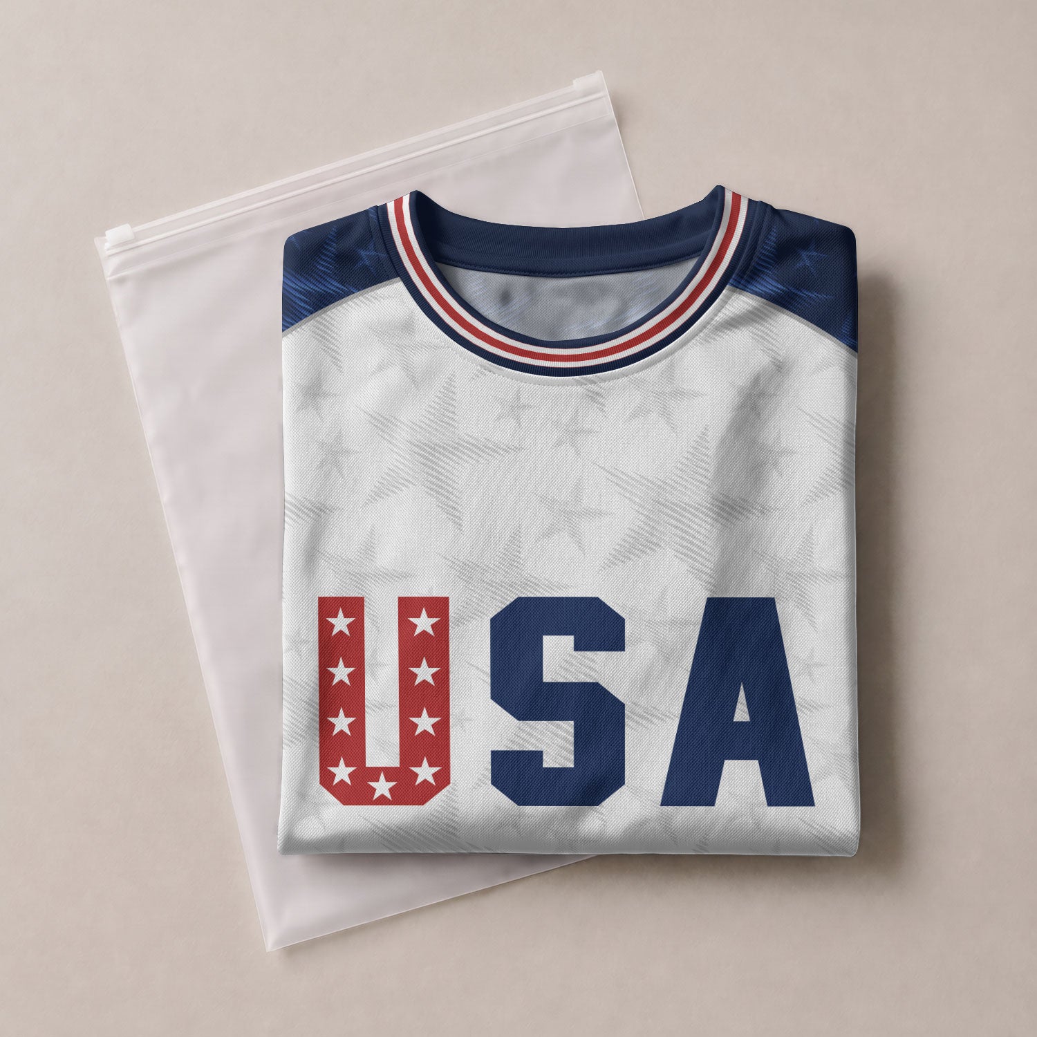 White USA Soccer Jersey Raglan American Flag Shirt Patriotic Eagle Crest Soccer Fan Tee