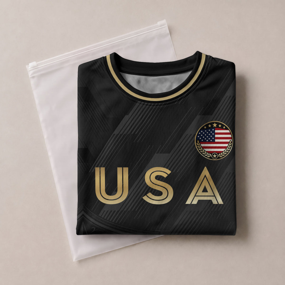 Black Adult Soccer Jersey Gold Style Iconic USA Eagle Graphic Team Training Shirt - Rust Field Wear