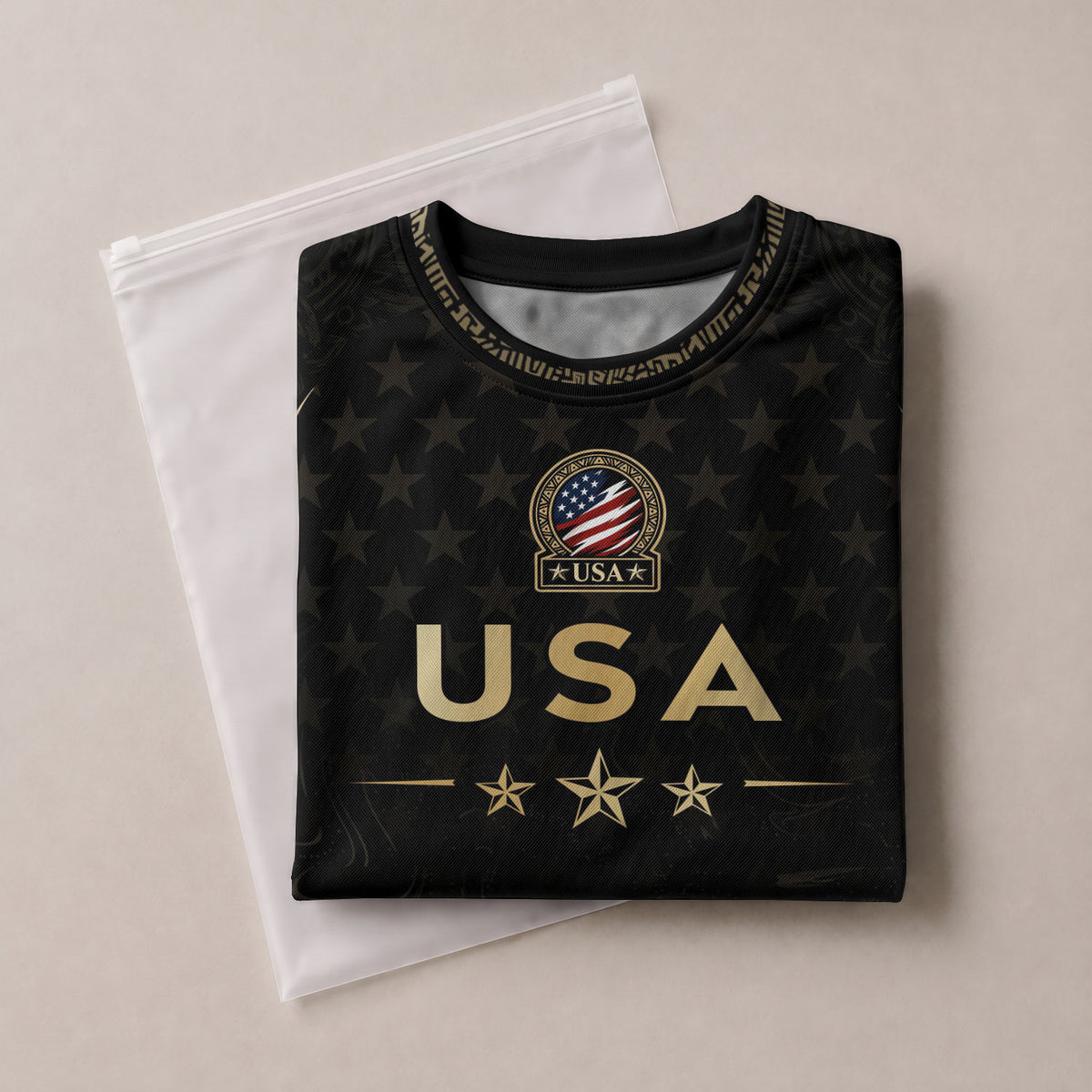 Adult Soccer Jersey Black Gold Style Iconic USA Eagle Graphic Team Training Shirt - Rust Field Wear