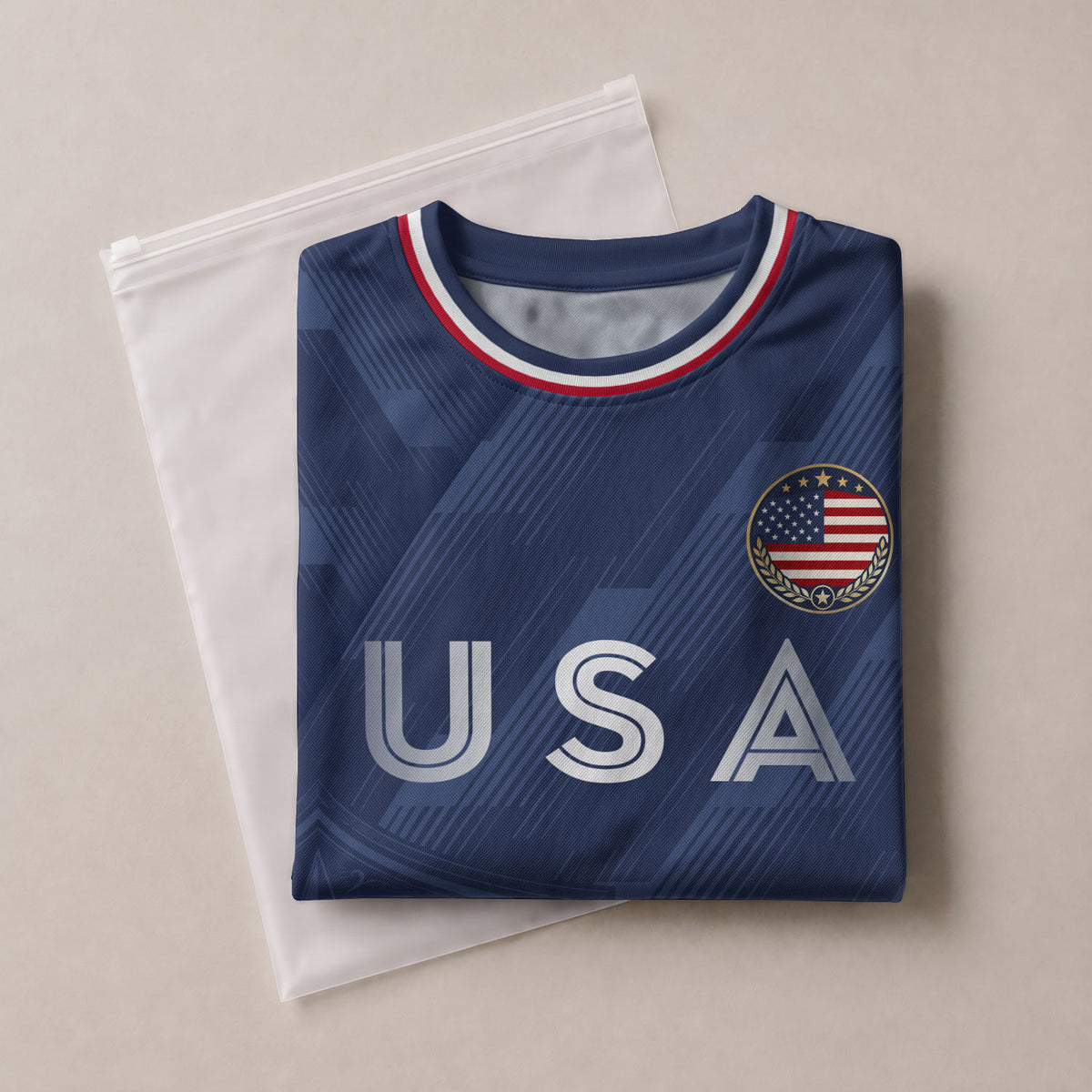 Navy Blue USA Soccer Jersey Patriotic Eagle Graphic Football Shirt for Men American Pride Sports Fan Apparel - Rust Field Wear