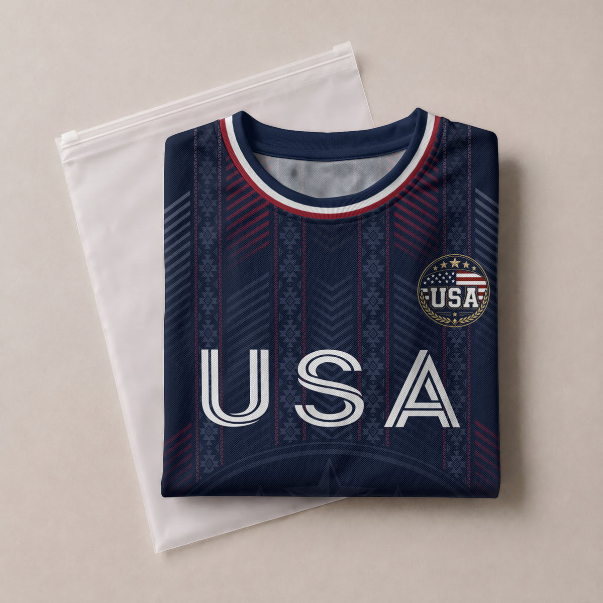Navy Blue USA Soccer Jersey Patriotic Eagle Football Shirt American Flag Inspired Sports Fan Apparel for Men - Rust Field Wear