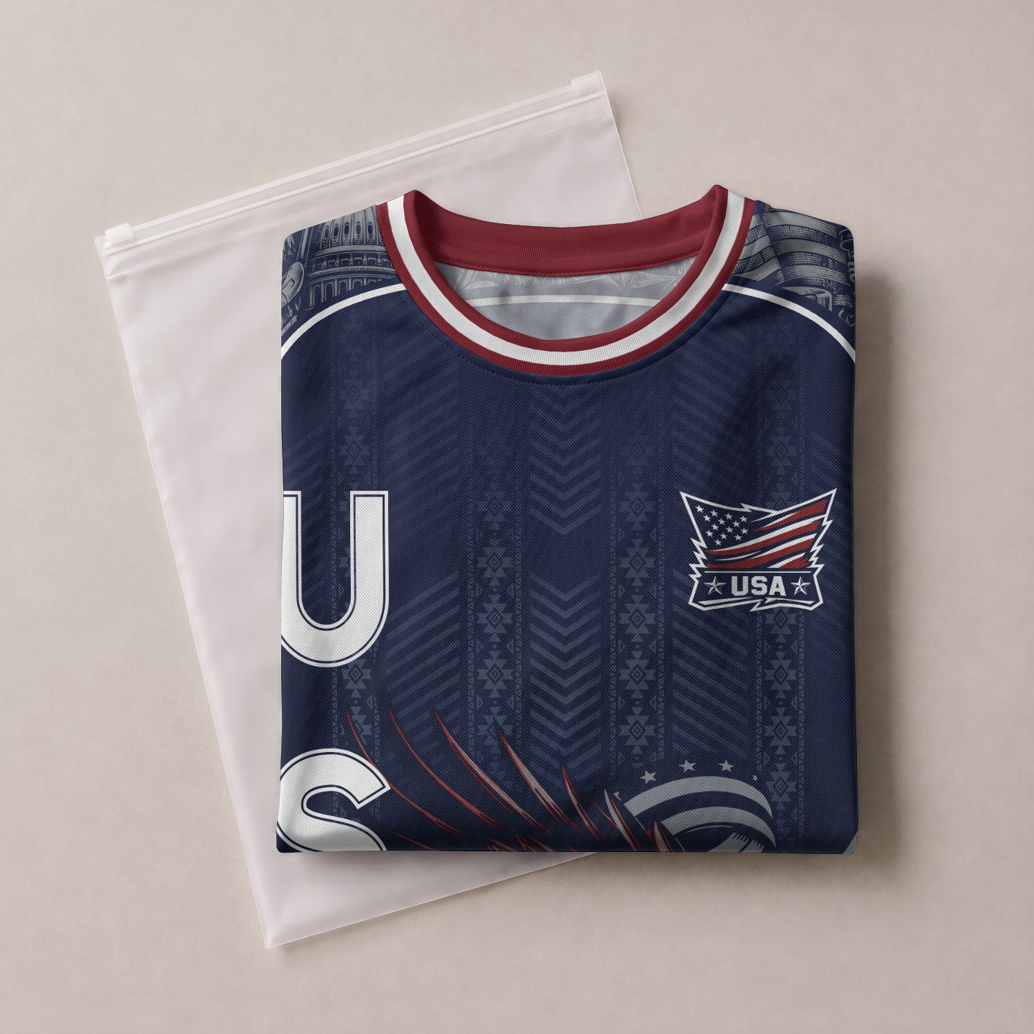 Navy Blue USA Soccer Jersey Bald Eagle Football Shirt Patriotic American Flag Sports Fan Apparel for Men