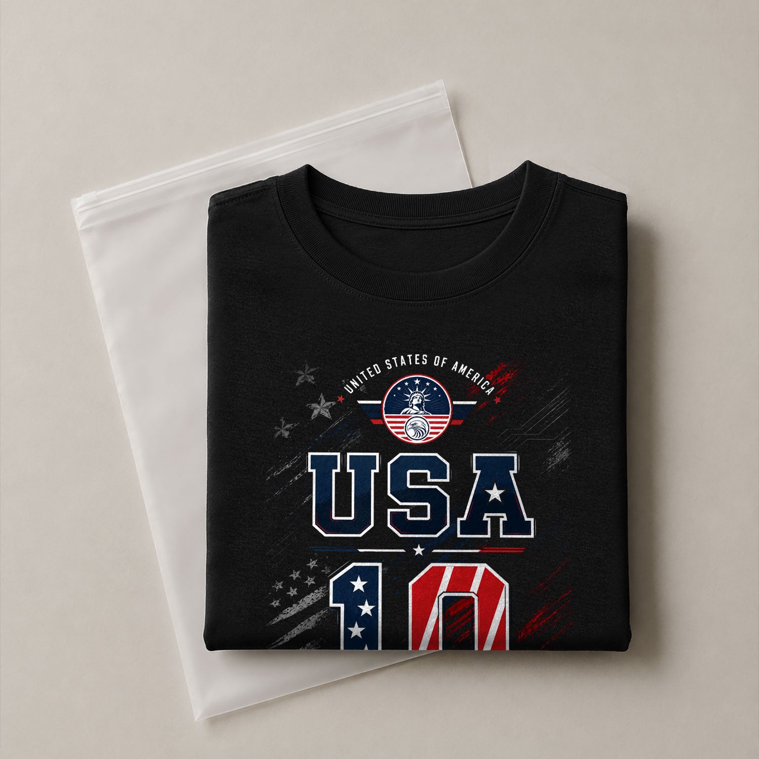 USA 1776 Sport Shirt Patriotic Number 10 Design American Heritage Graphic Tee Top - Rust Field Wear