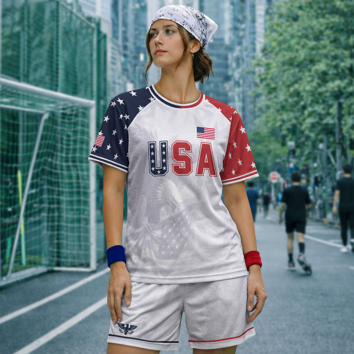USA Soccer Jersey Adult Patriotic Eagle Shirt American National Football Team Tee