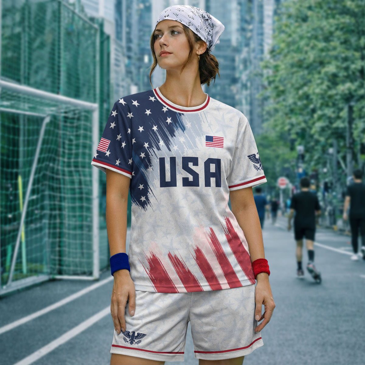 USA Soccer Jersey Adult Patriotic Eagle Athletic Shirt United States Soccer Tee