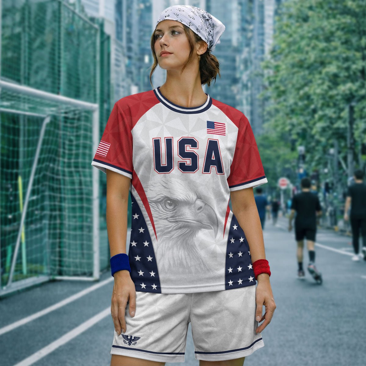 USA Soccer Jersey Adult United States Patriotic Eagle Shirt American Football Tee