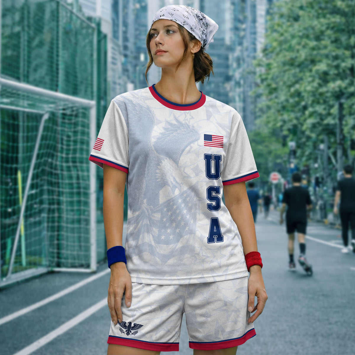 USA Eagle Soccer Jersey Adult Patriotic American Flag Soccer Fan Independence Day Shirt