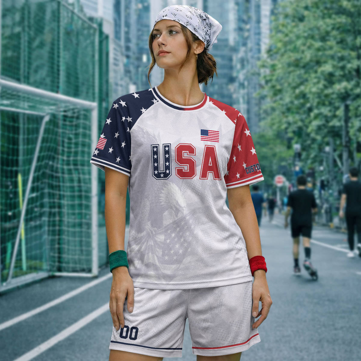 Custom USA Soccer Jersey White American Football Shirt Sports Fan Gear Name Men - Rust Field Wear