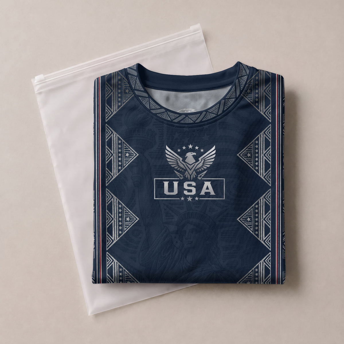 Adult Soccer Jersey Blue Patriotic Design - Iconic Statue of Liberty Sport Graphic Tee - Rust Field Wear