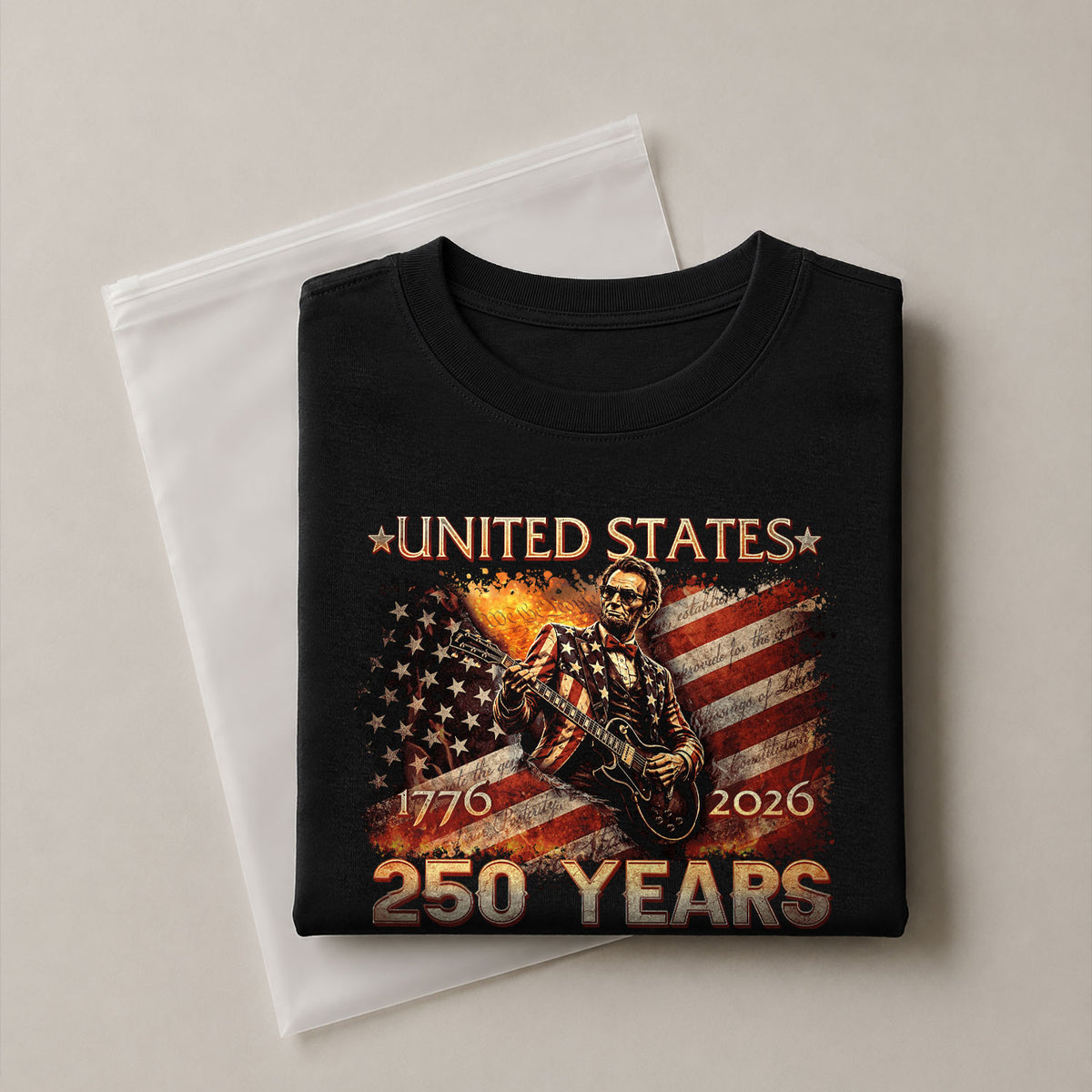 Lincoln 1776-2026 Patriotic Graphic T Shirt - Unisex Summer Tee for History Lovers - Rust Field Wear