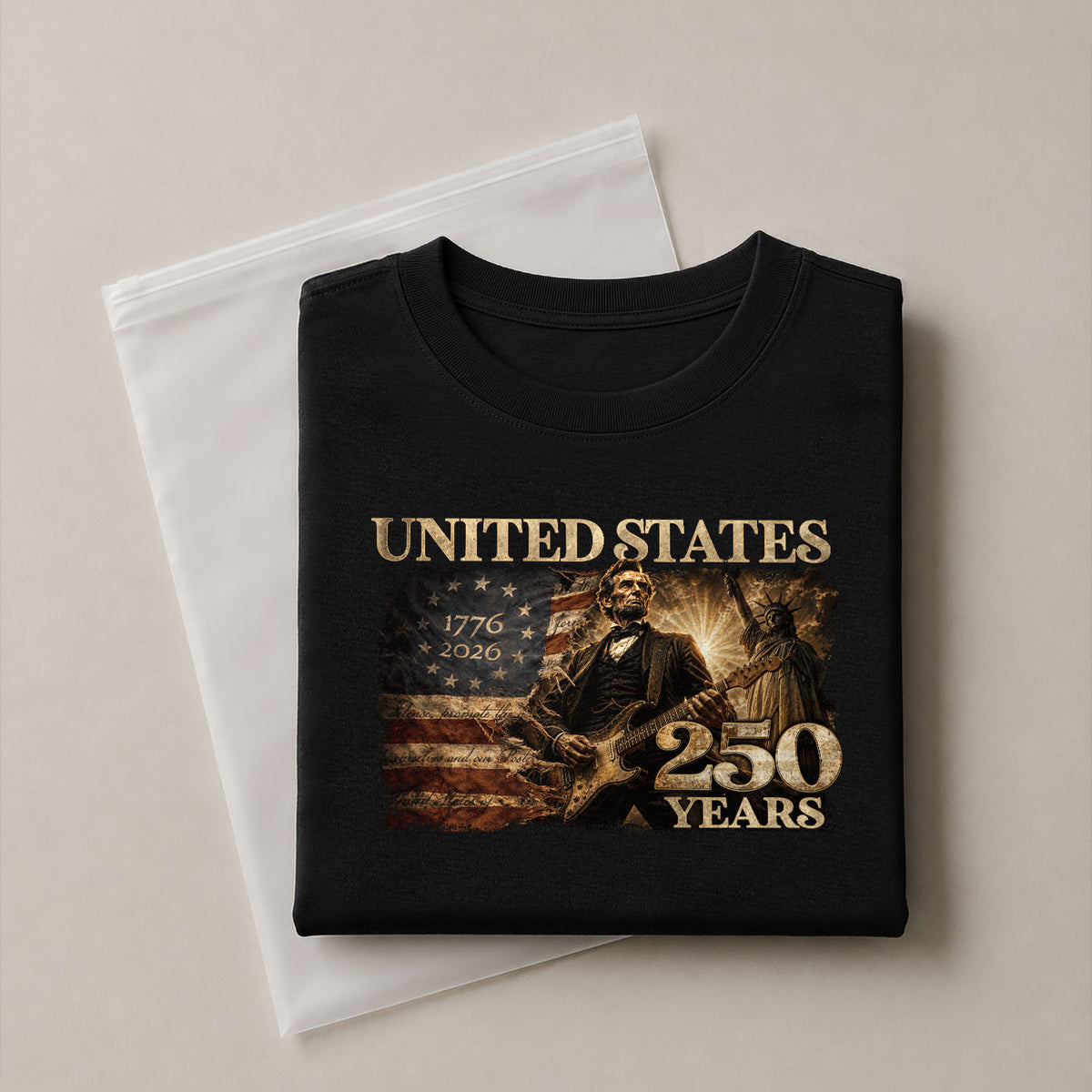 1776-2026 Patriotic Historical Graphic T Shirt - Lincoln Unisex Casual Wear Tee - Rust Field Wear