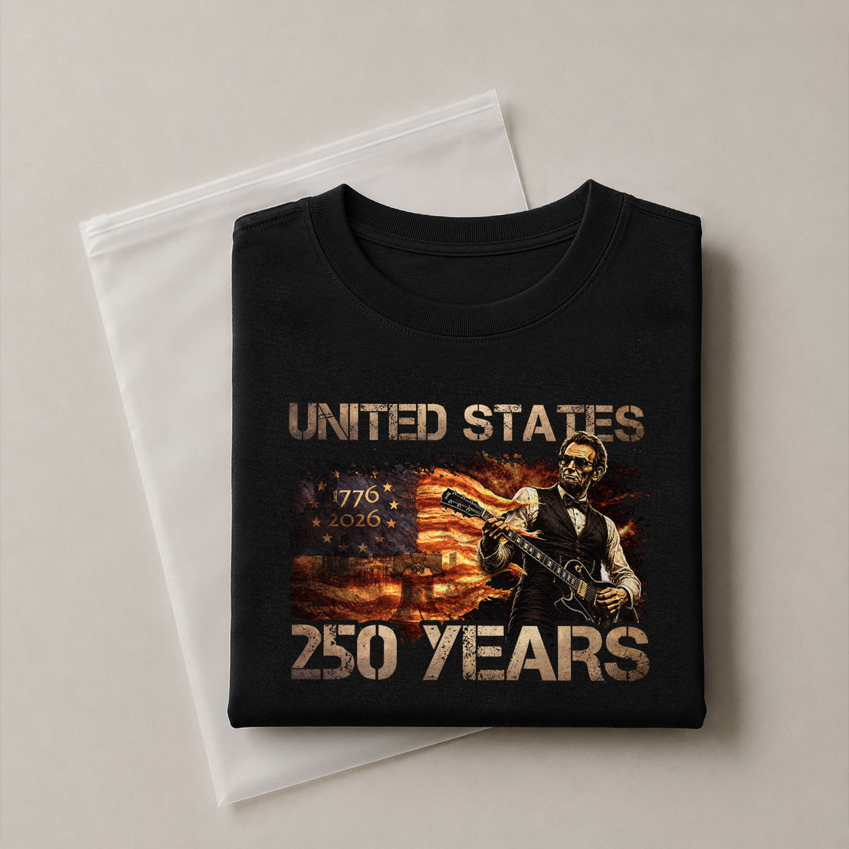 Abraham Lincoln 1776-2026 Patriotic Graphic Tee - Unisex Summer Apparel for Fans - Rust Field Wear