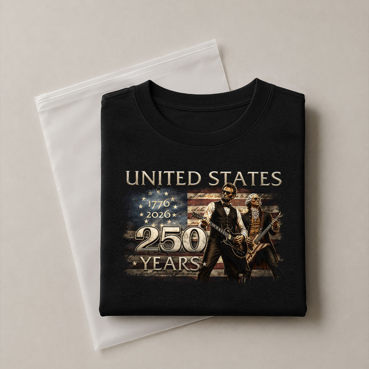 Lincoln Washington 1776-2026 Presidents T Shirt - Patriotic Graphic Unisex Apparel - Rust Field Wear