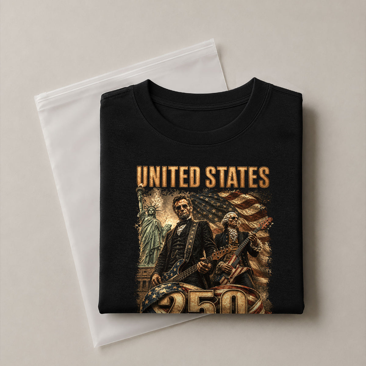 Patriotic 1776-2026 Presidents T Shirt - Lincoln Washington Graphic Unisex Top Item - Rust Field Wear