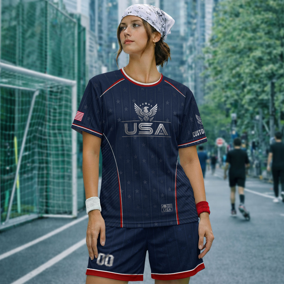 Adult USA Soccer Jersey Personalized American Eagle Patriotic Team Football Shirt - Rust Field Wear