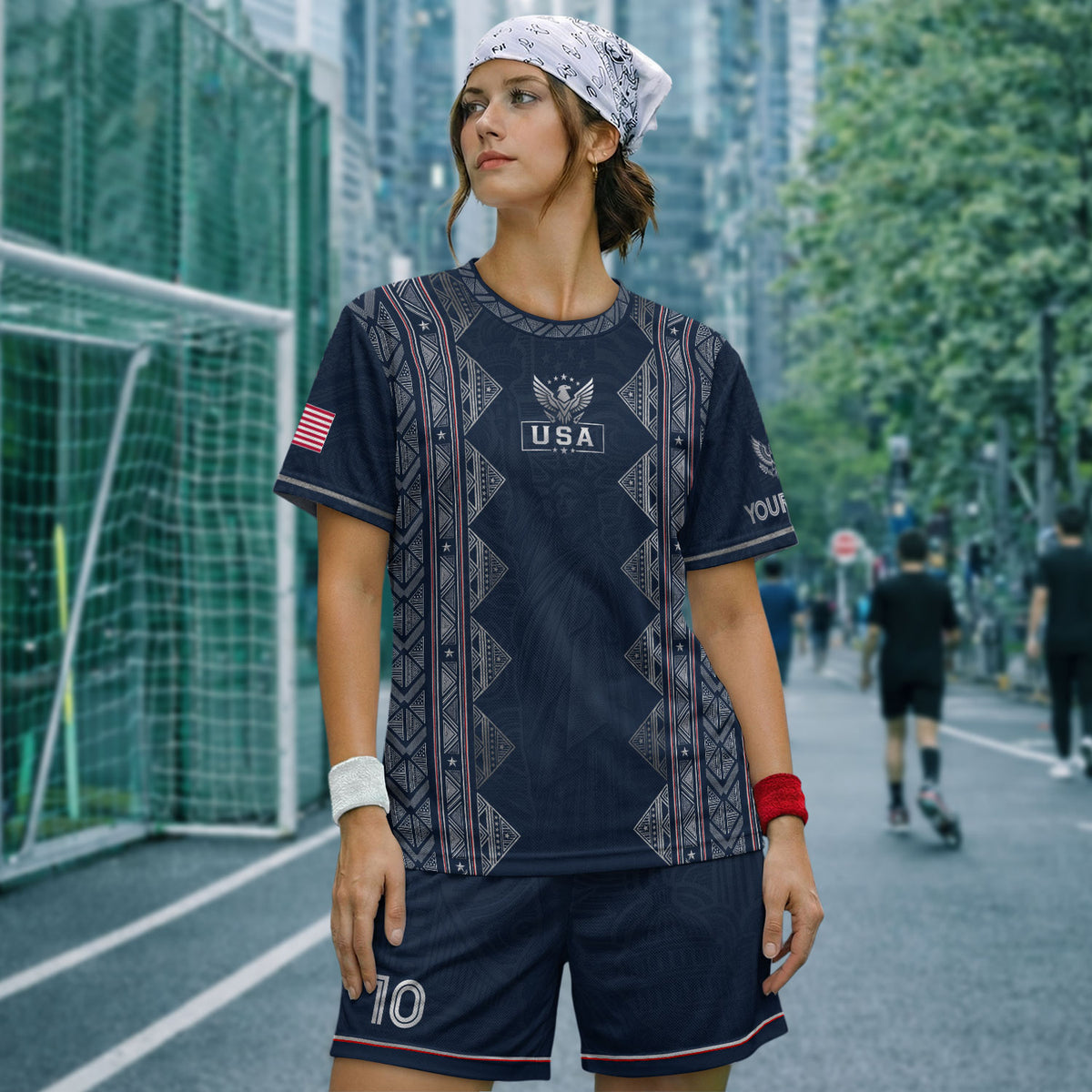Personalized USA Soccer Jersey Adult Custom Name Number Patriotic Sports Team Uniform - Rust Field Wear