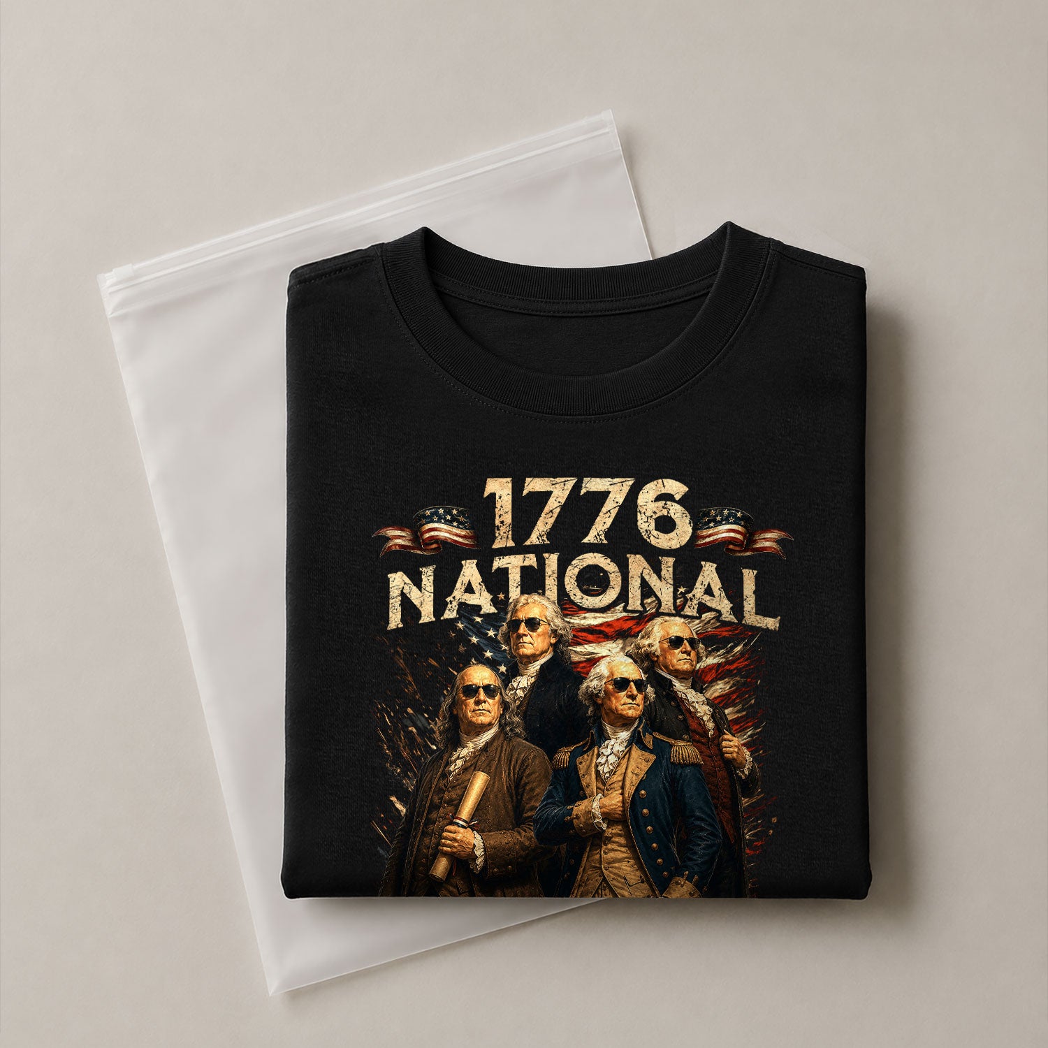 1776 National Champs T-Shirt Patriotic Founding Fathers 4th of July Vintage Graphic Tee - Rust Field Wear