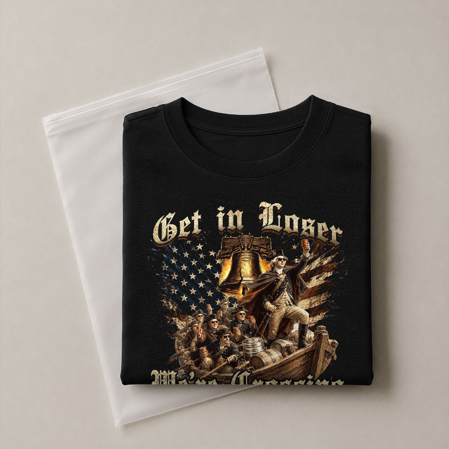 The Delaware Is Calling Graphic Tee - Funny Patriotic Historical George Washington Cotton Shirt - Rust Field Wear