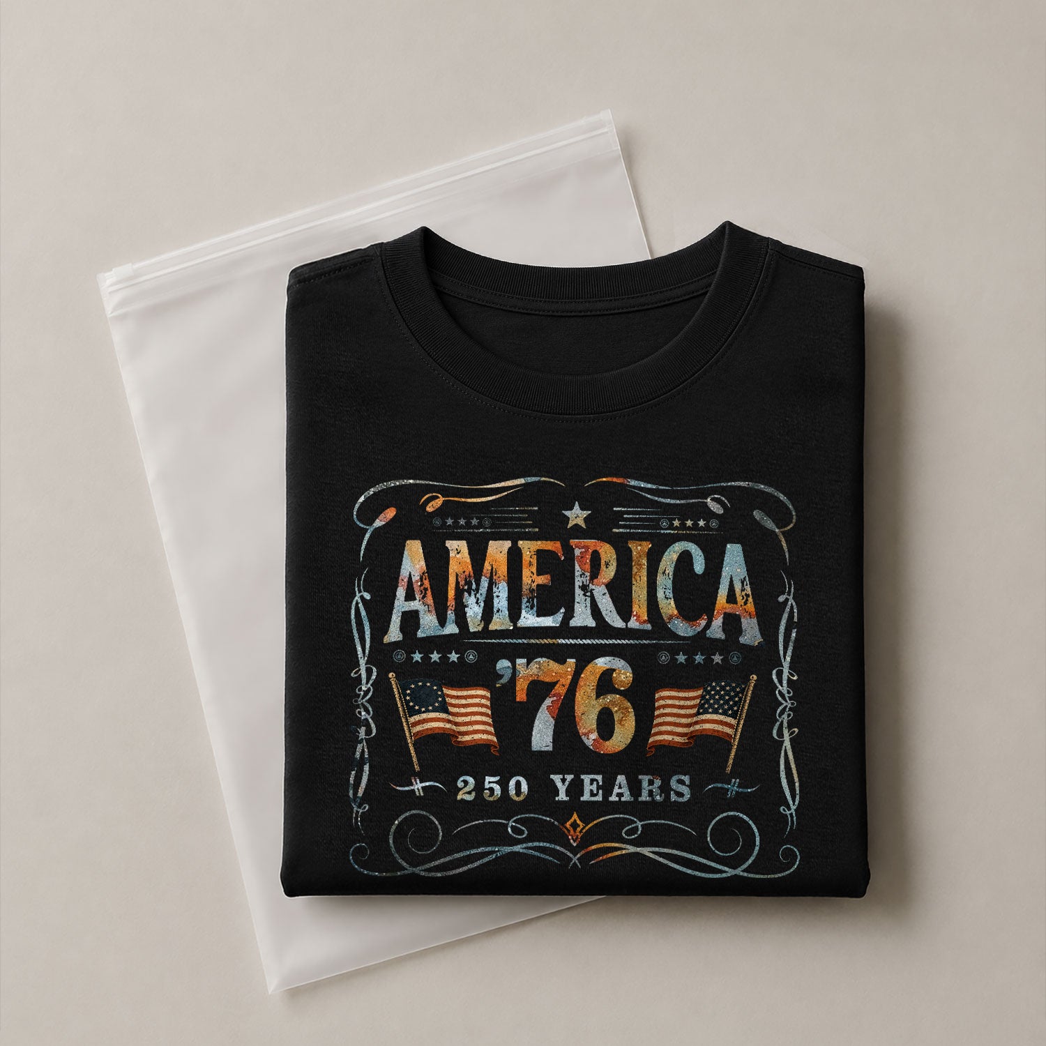 American Pride 76 T-Shirt Vintage Patriotic Graphic Design Casual Birthday Gift - Rust Field Wear