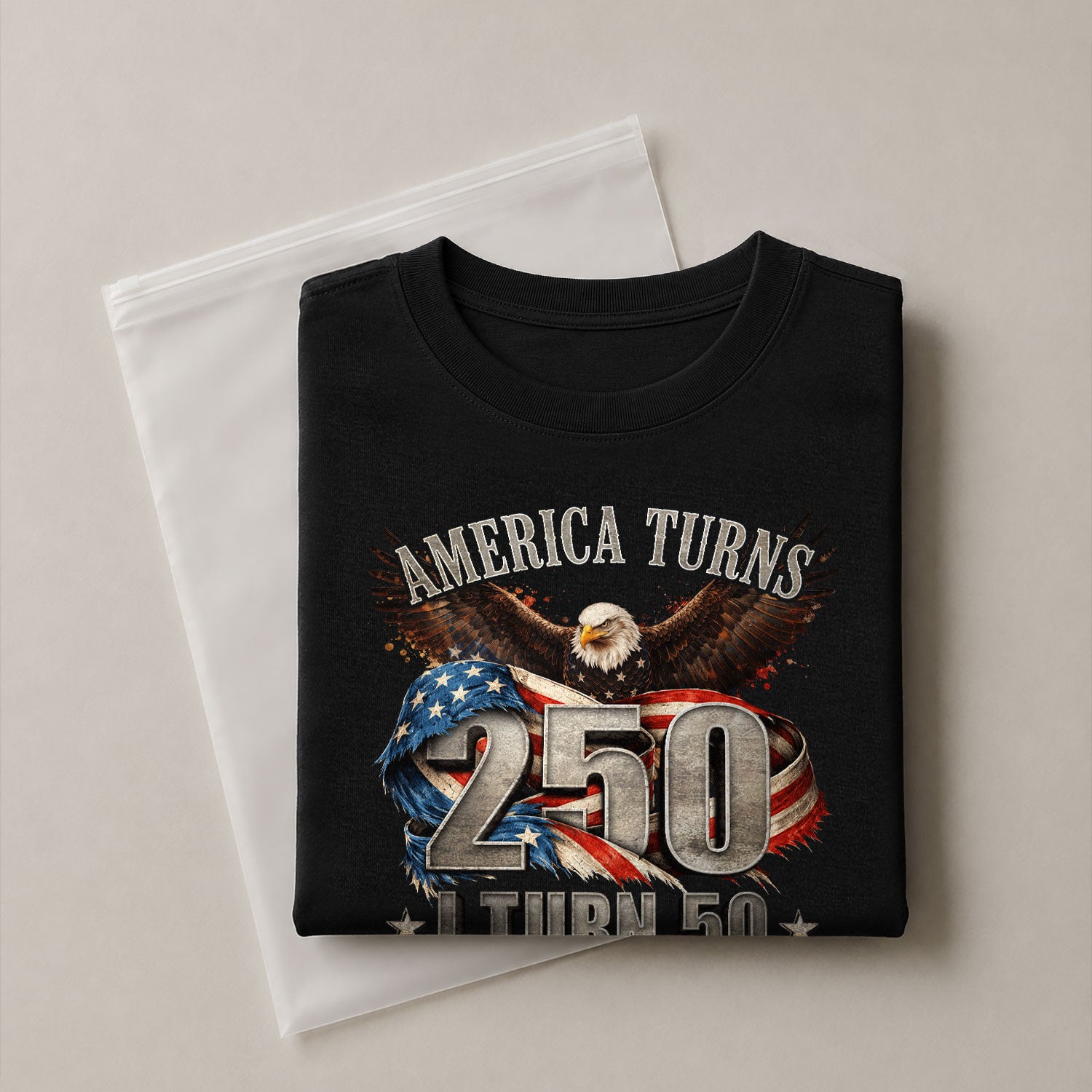 America Turns 250 I Turn 50 Shirt 1976 Vintage 50th Birthday Eagle Patriotic Tee Gift - Rust Field Wear