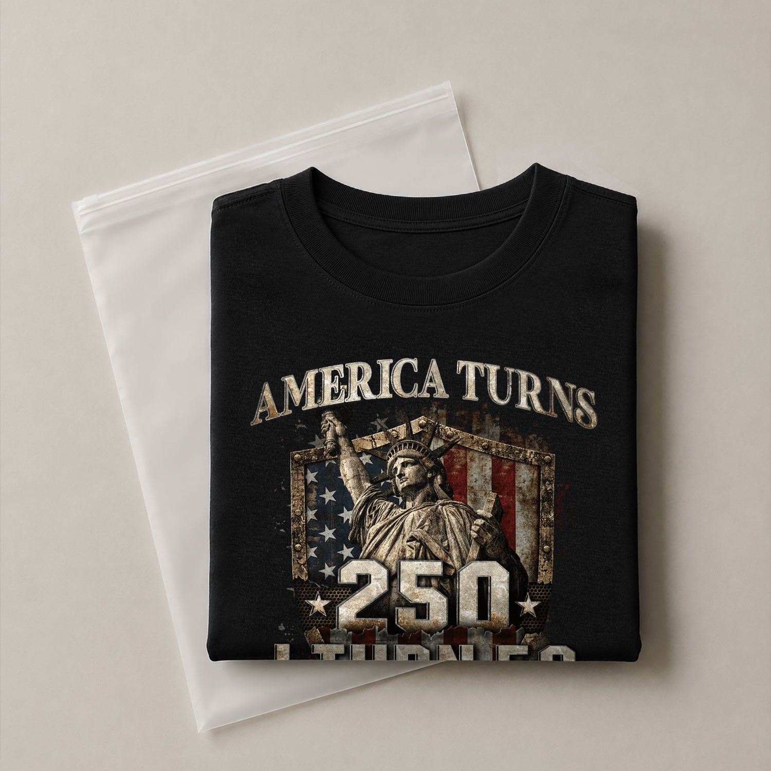 America Turns 250 I Turn 50 Shirt 1976 50th Birthday Statue of Liberty Patriotic Tee - Rust Field Wear