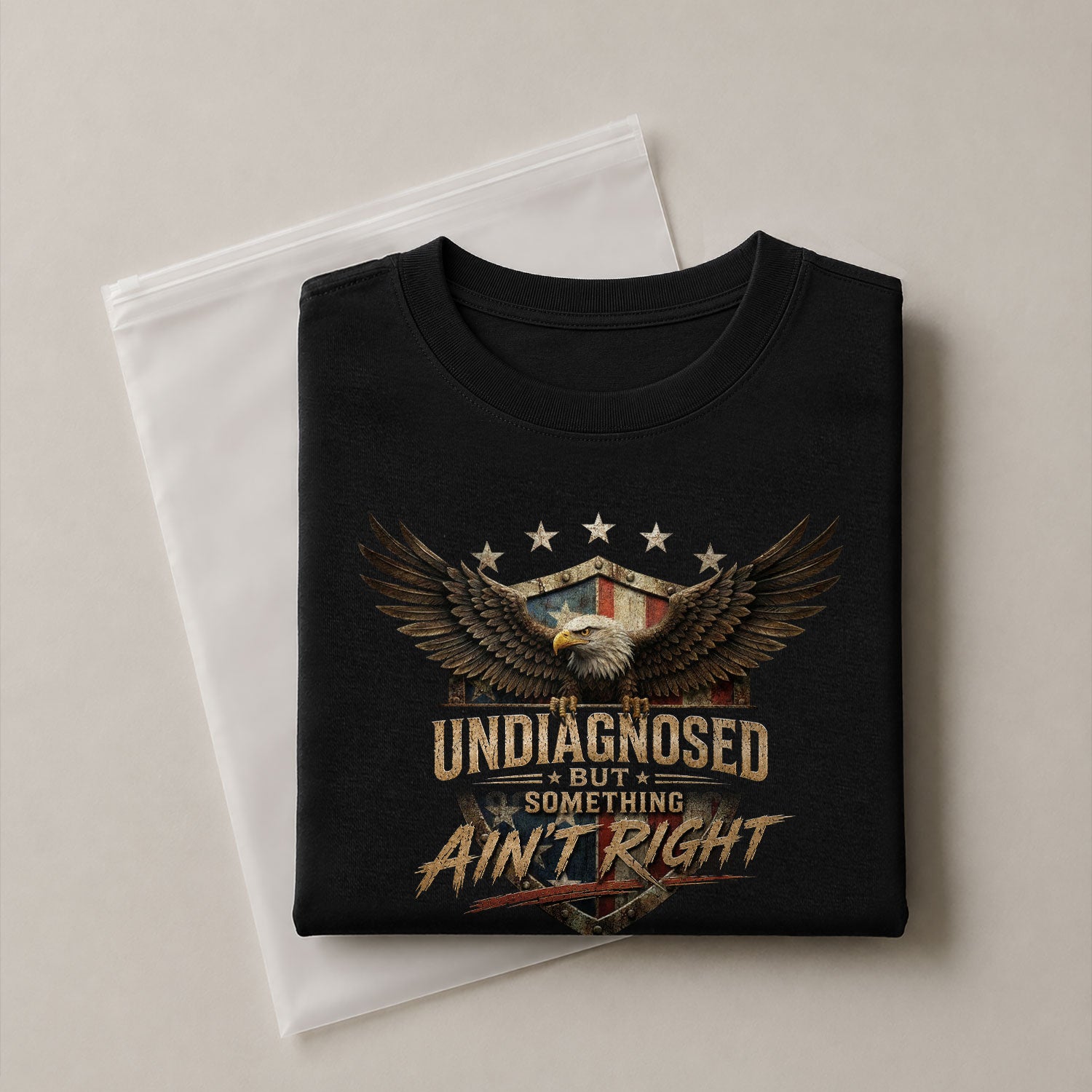 Undiagnosed But Something Ain't Right Tshirt - Patriotic Eagle Chronic Illness Tee - Rust Field Wear