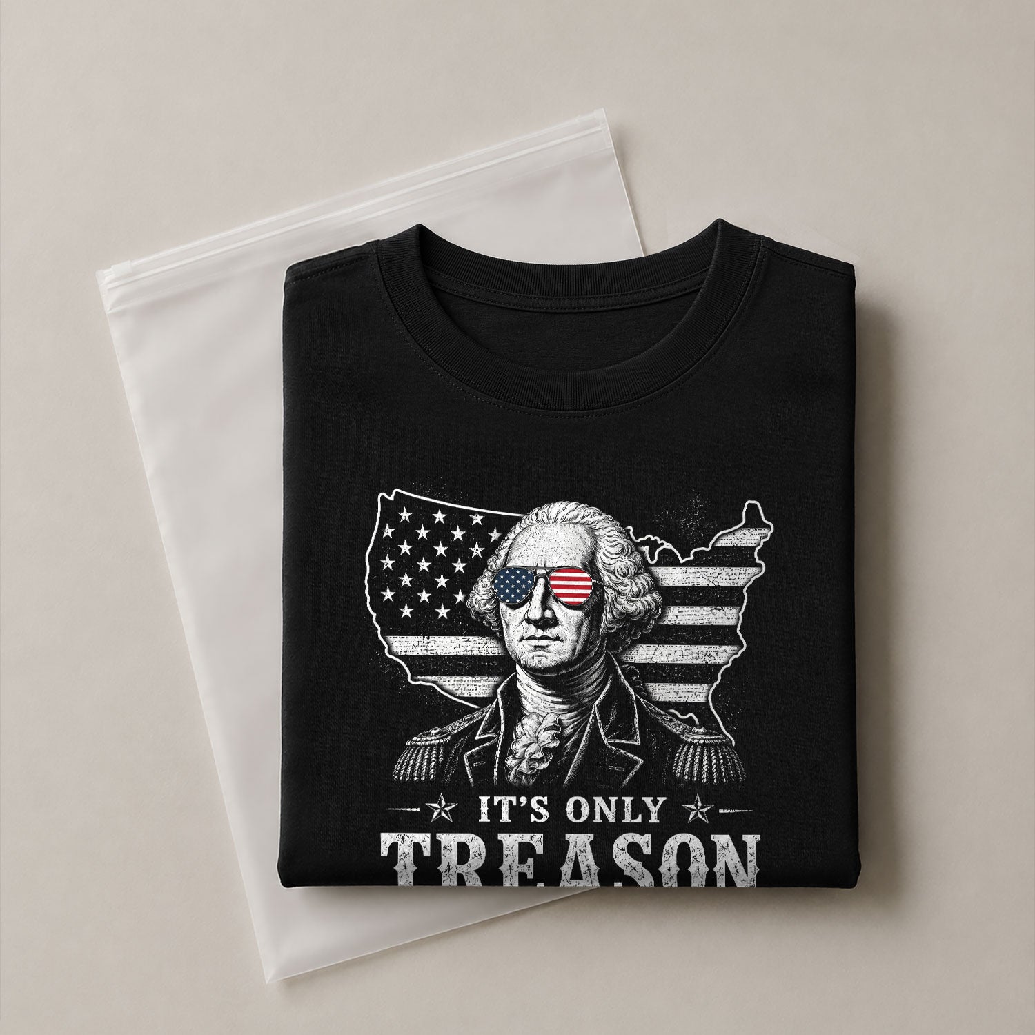 It's Only Treason If You Lose Shirt George Washington USA Map Patriotic 2D Graphic Tee - Rust Field Wear