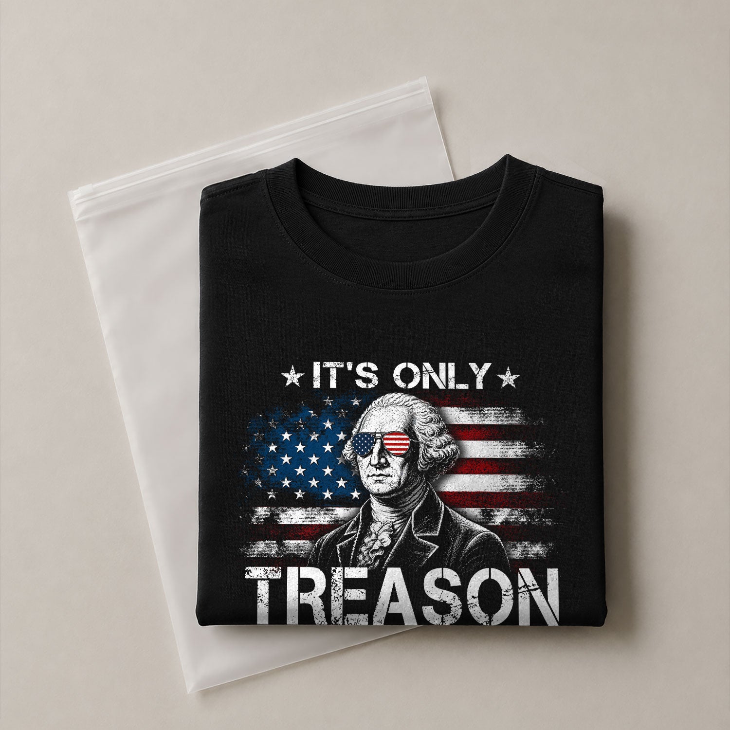 It's Only Treason If You Lose Shirt George Washington Patriotic Flag 2D Graphic Tee - Rust Field Wear