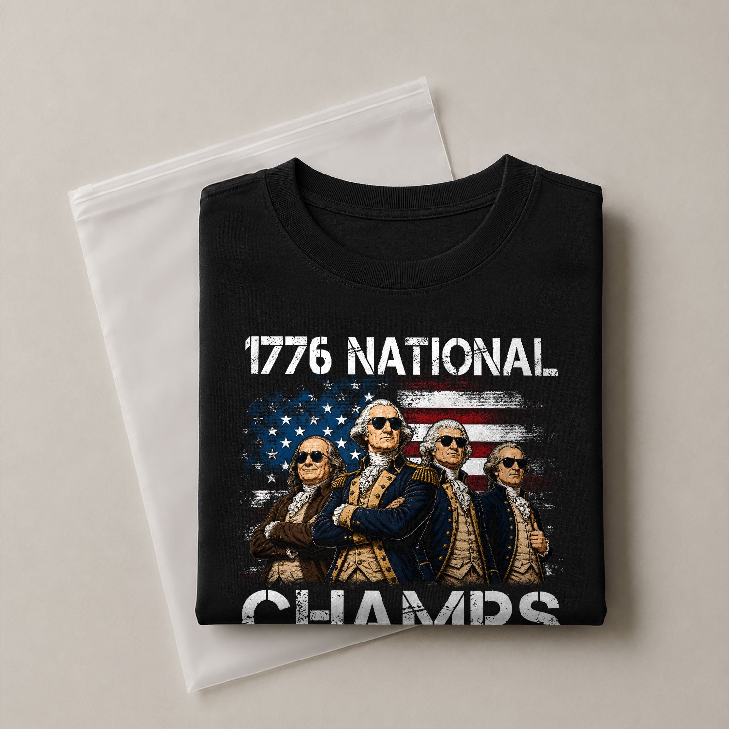 1776 National Champs T-Shirt - Patriotic Founding Fathers Graphic Tee for Men & Women - Rust Field Wear